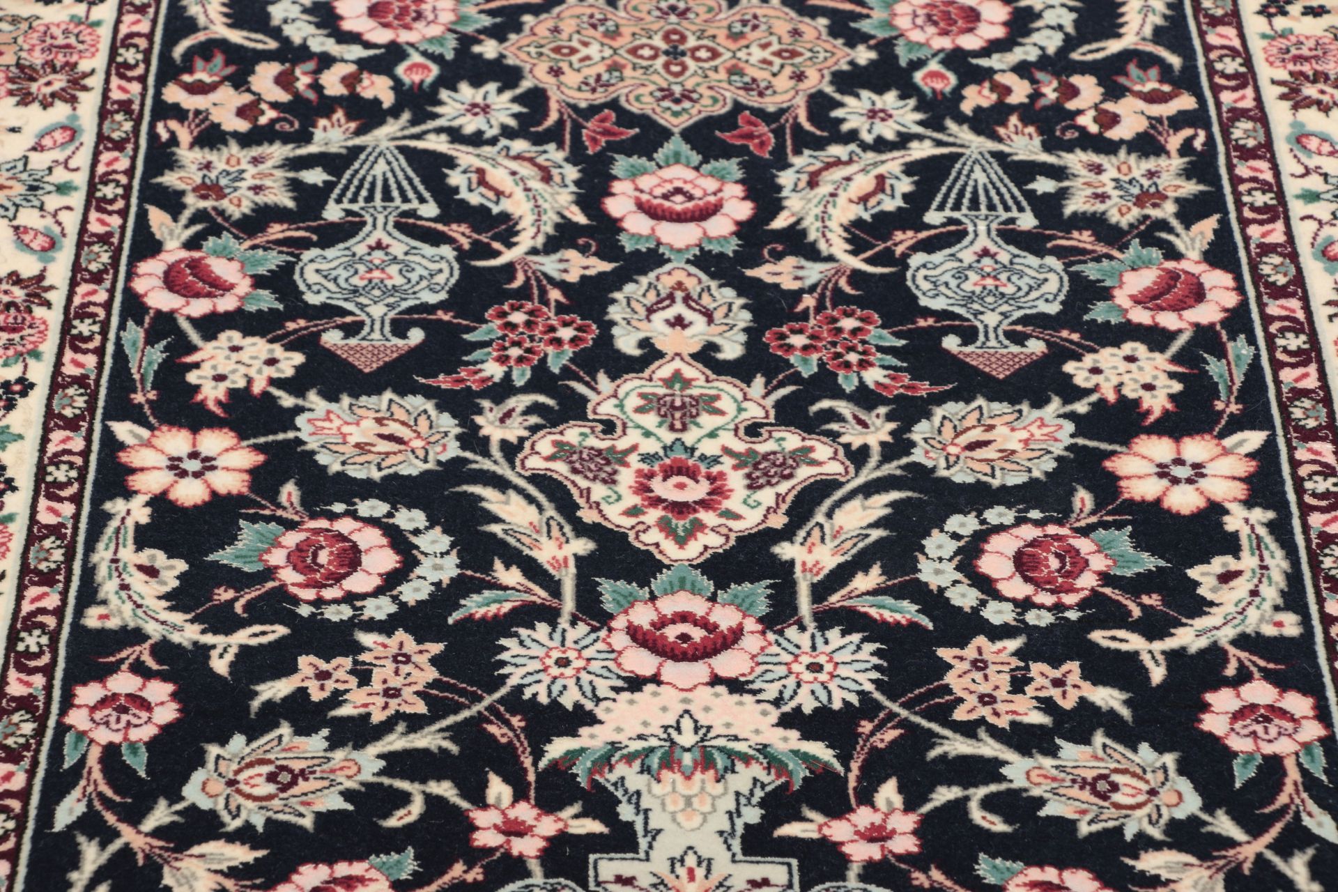 Handgeknüpfter Isfahan Perserteppich, 71 × 305 cm, Wolle & Seide