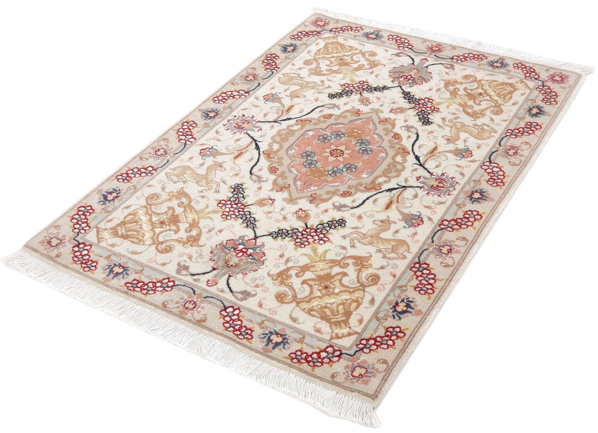 Täbriz Perserteppich aus Iran, 60 × 90 cm