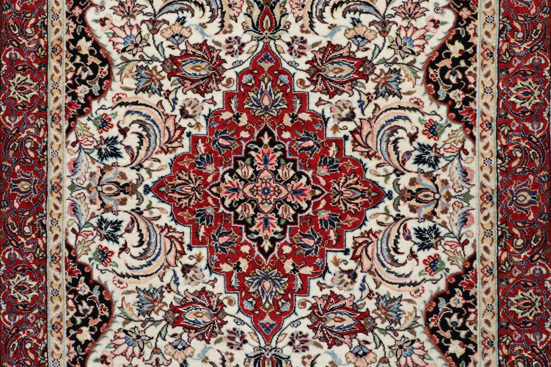 Isfahan Perserteppich 90 × 140 cm aus Wolle & Seide, handgeknüpft