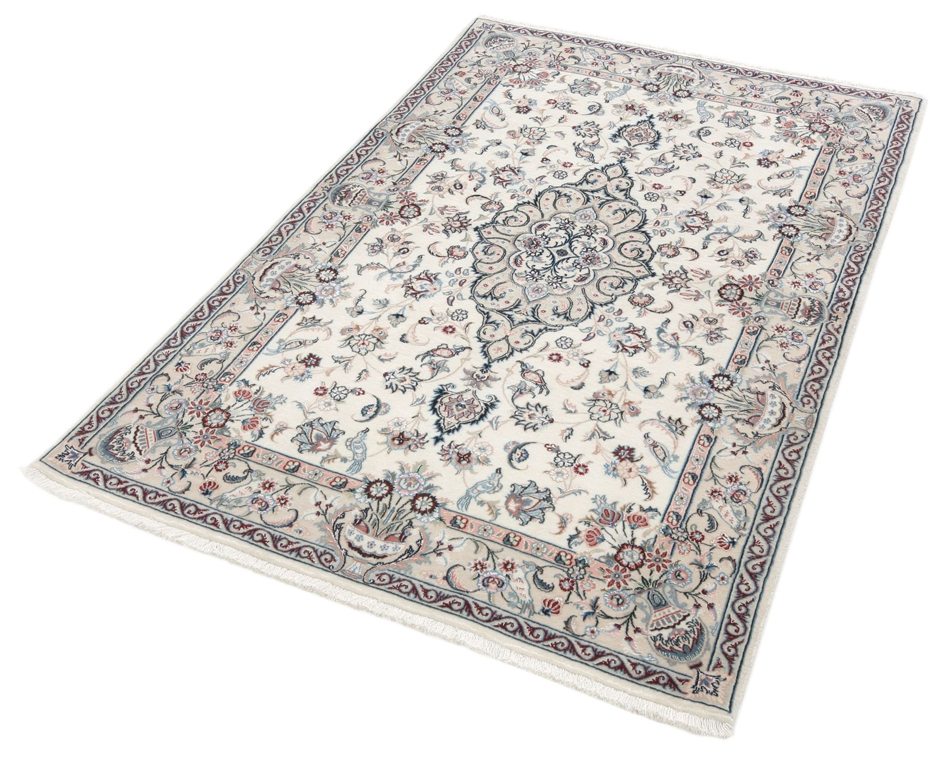 Isfahan Perserteppich 104 × 160 cm aus Wolle & Seide, handgeknüpft