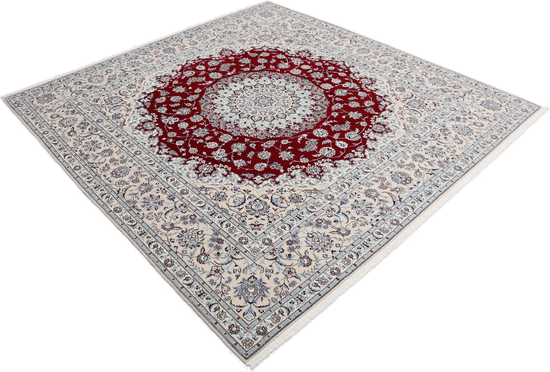 Nain Perserteppich 207 × 220 cm aus Wolle & Seide, handgeknüpft