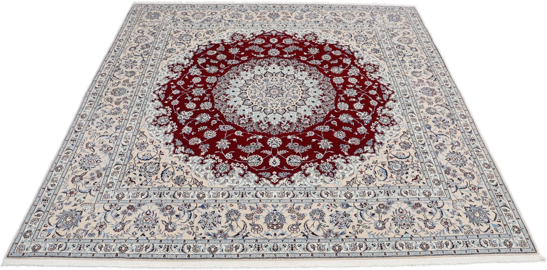 Nain Perserteppich 207 × 220 cm aus Wolle & Seide, handgeknüpft