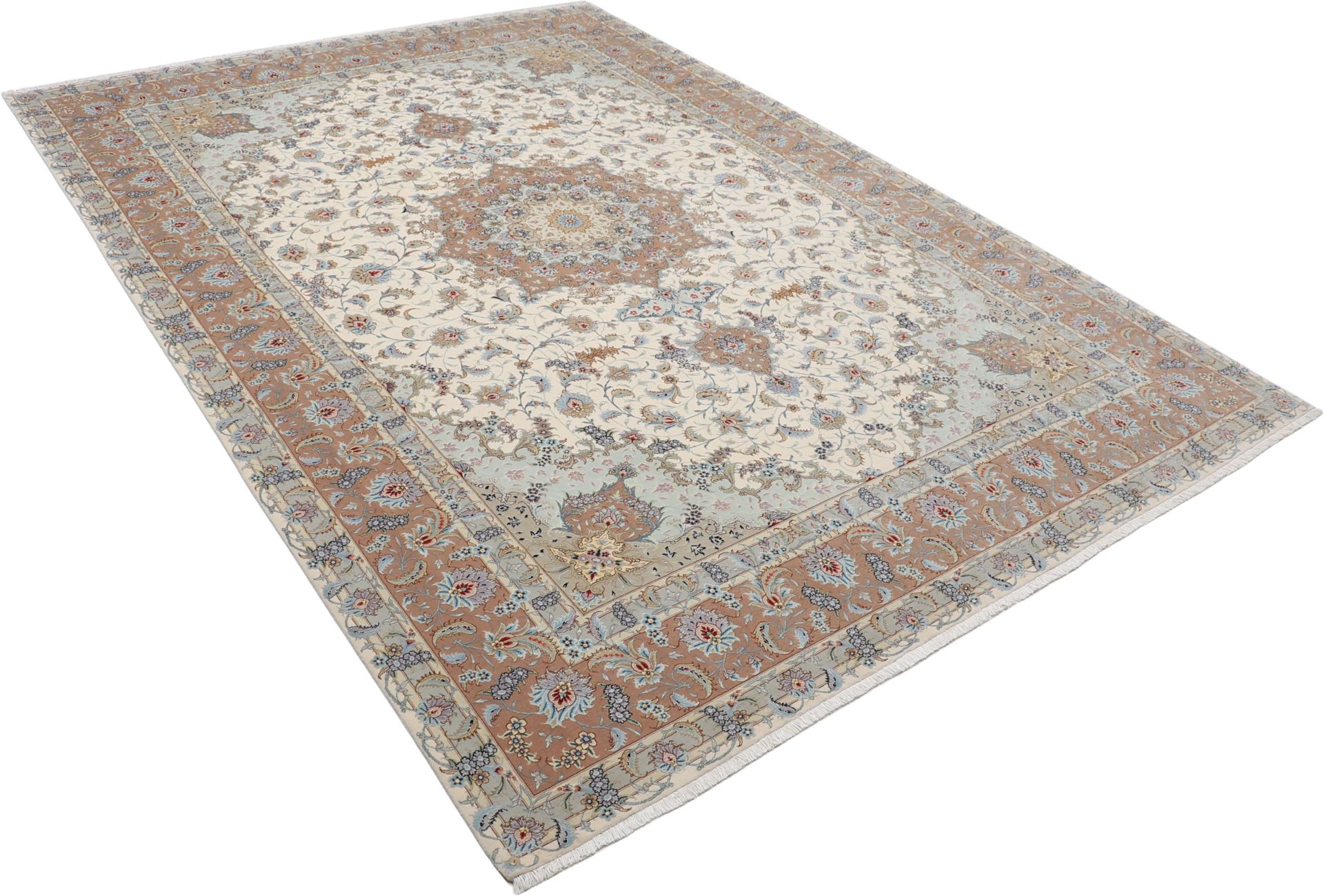 Handgeknüpfter Täbriz Perserteppich, 250 × 350 cm, Wolle & Seide