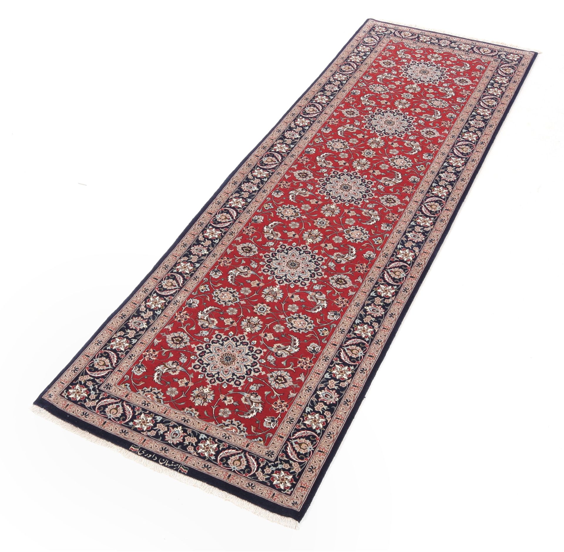 Isfahan Perserteppich aus Iran, 77 × 260 cm