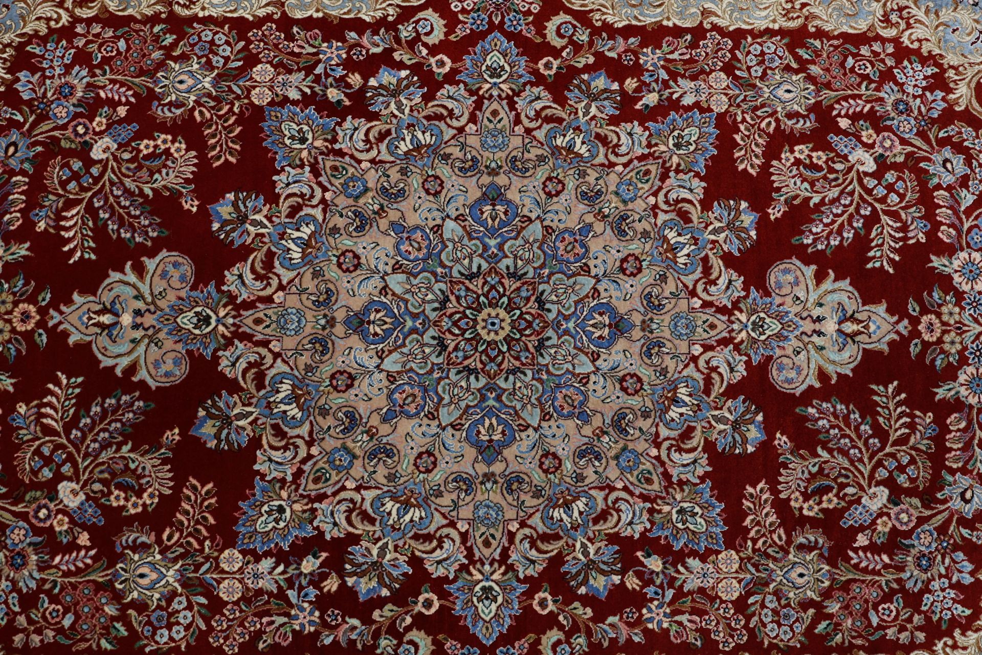 Handgeknüpfter Isfahan Perserteppich, 243 × 335 cm, Wolle & Seide