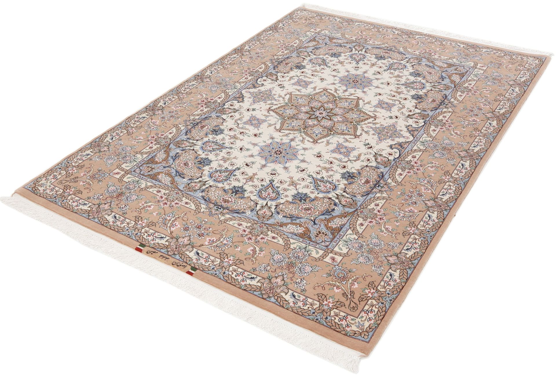Isfahan Perserteppich aus Iran, 130 × 200 cm