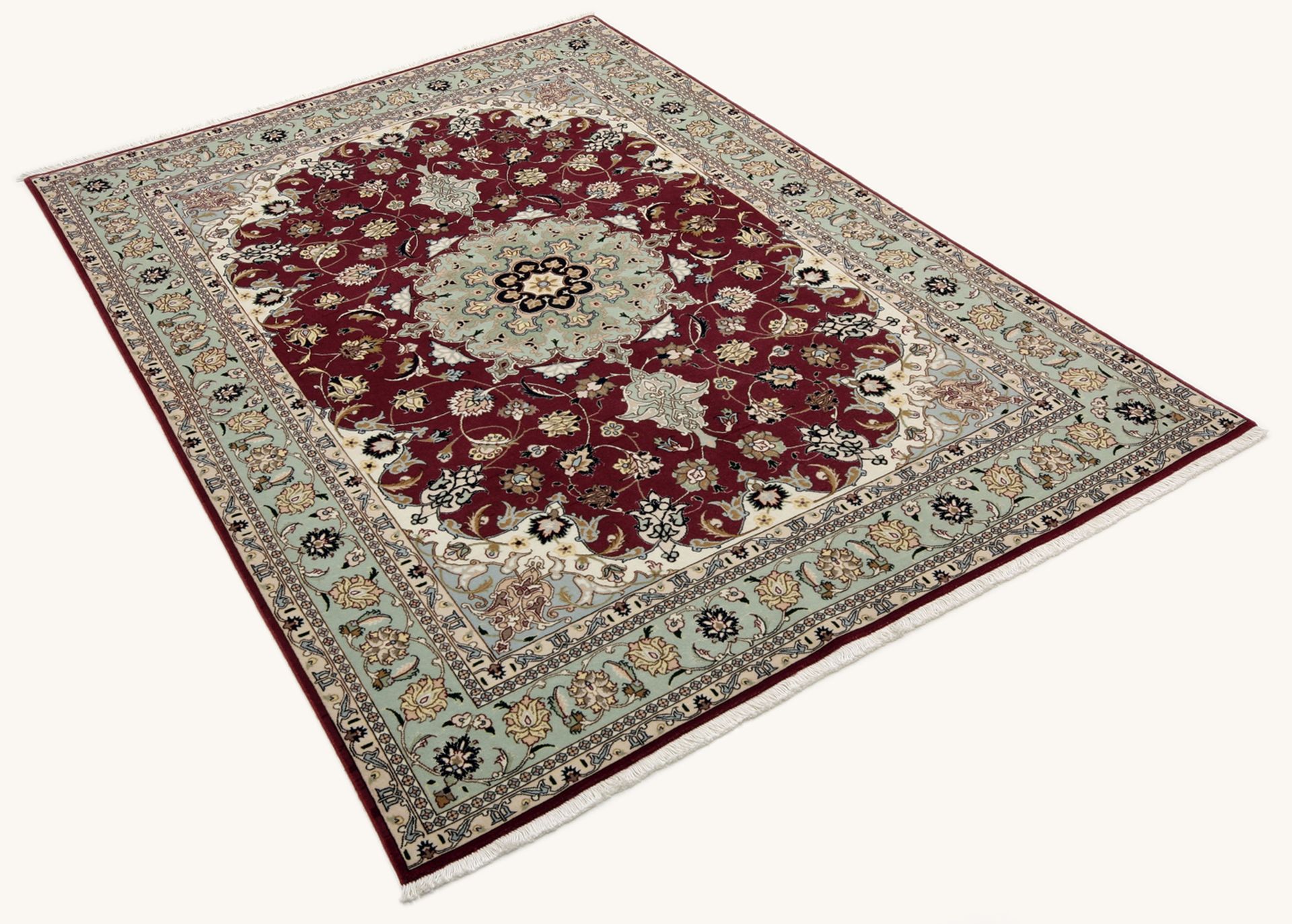 Täbriz Perserteppich 158 × 228 cm aus Wolle & Seide, handgeknüpft