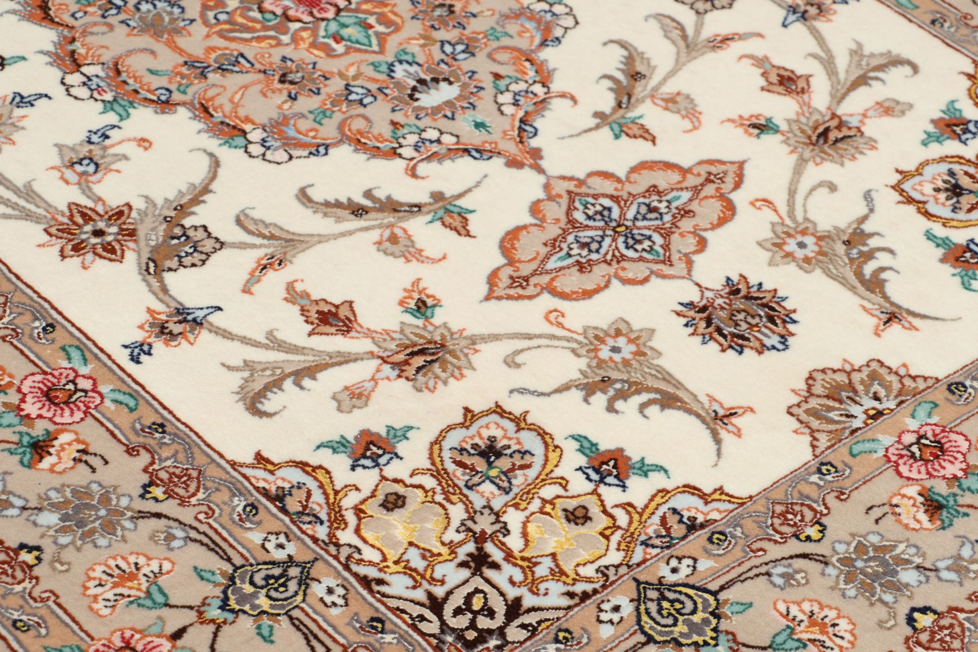 Handgeknüpfter Isfahan Perserteppich, 87 × 218 cm, Wolle & Seide