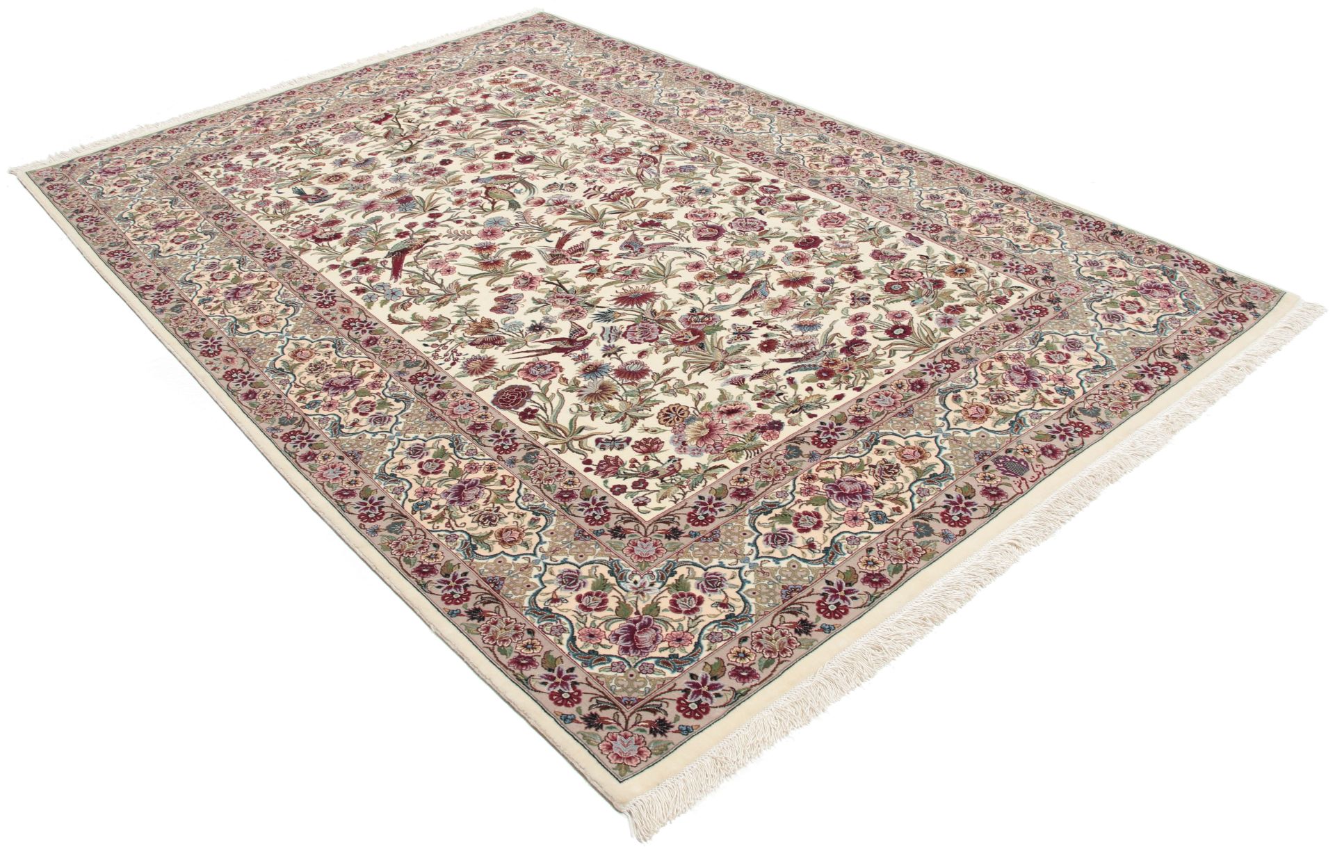 Isfahan Perserteppich 147 × 216 cm aus Wolle & Seide, handgeknüpft