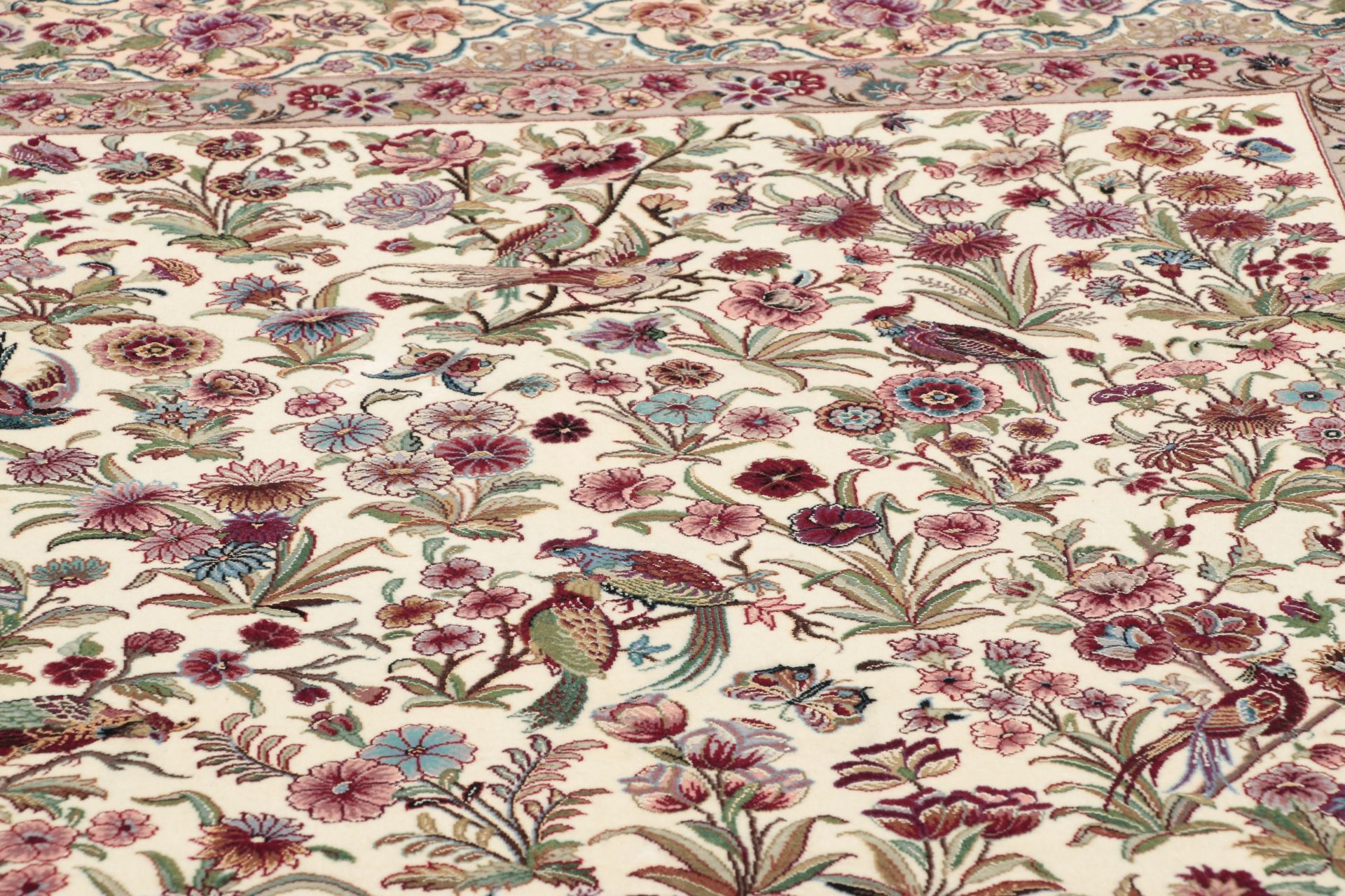 Isfahan Perserteppich 147 × 216 cm aus Wolle & Seide, handgeknüpft