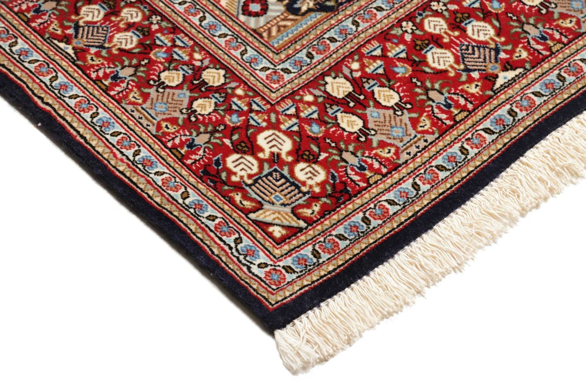 Handgeknüpfter Isfahan Perserteppich, 102 × 153 cm, Wolle & Seide