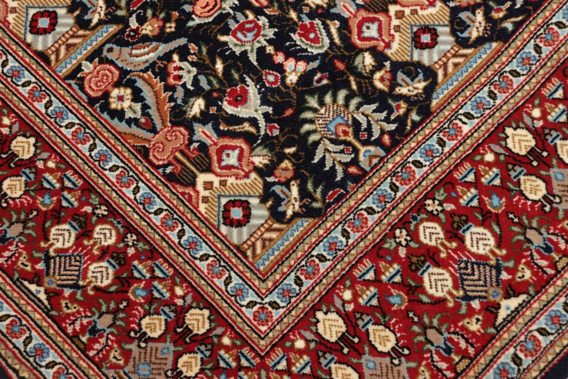 Handgeknüpfter Isfahan Perserteppich, 102 × 153 cm, Wolle & Seide
