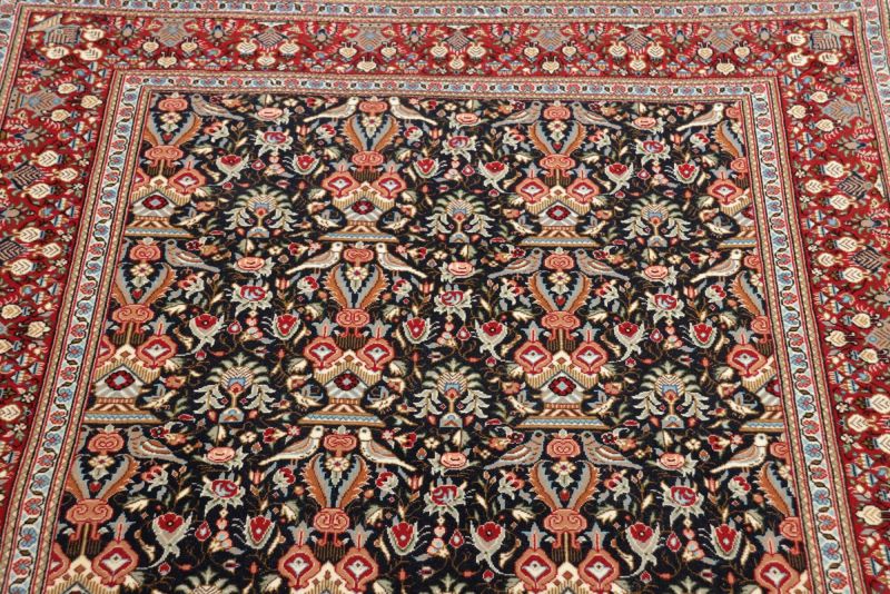 Handgeknüpfter Isfahan Perserteppich, 102 × 153 cm, Wolle & Seide