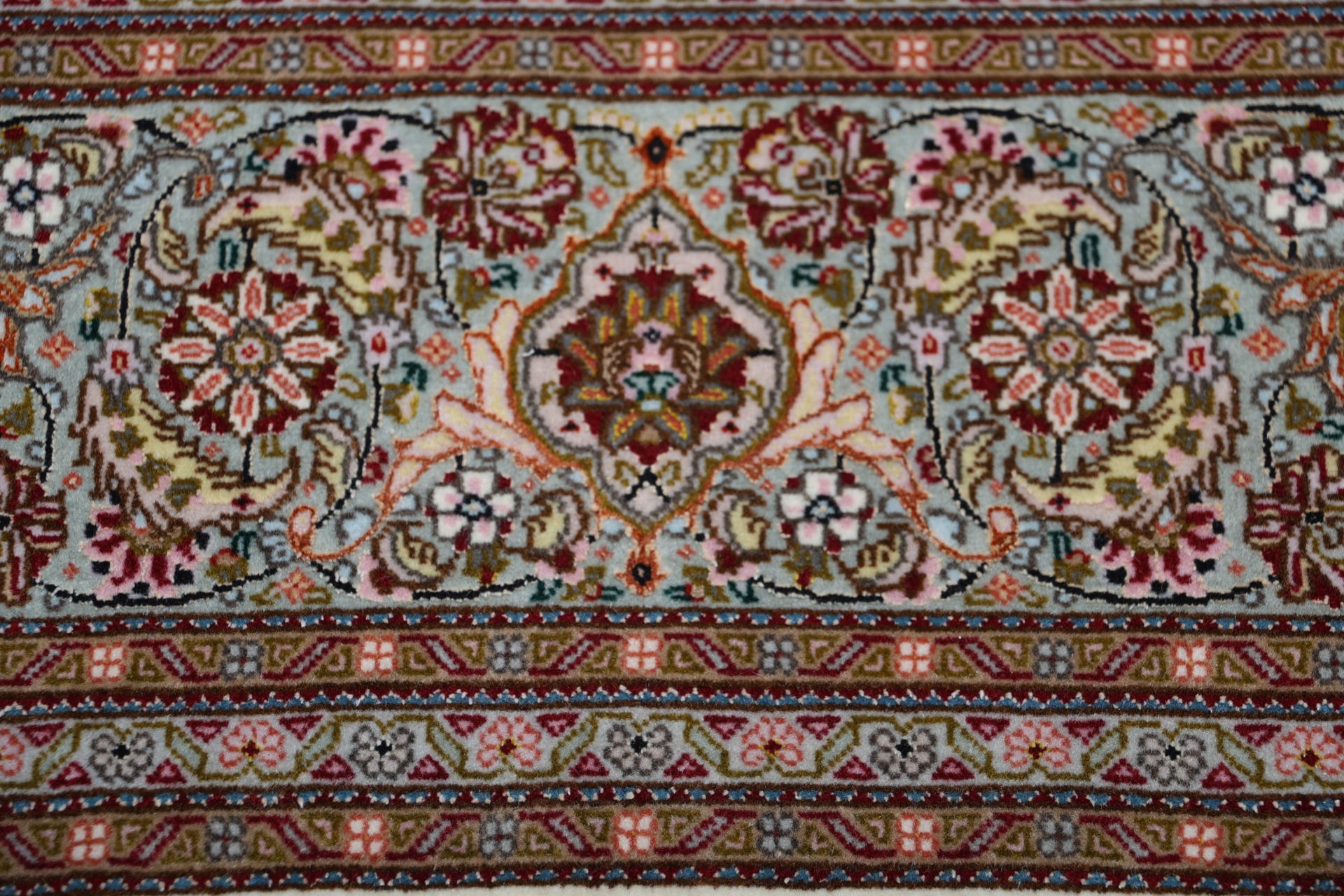 Handgeknüpfter Täbriz Perserteppich, 207 × 212 cm, Wolle & Seide