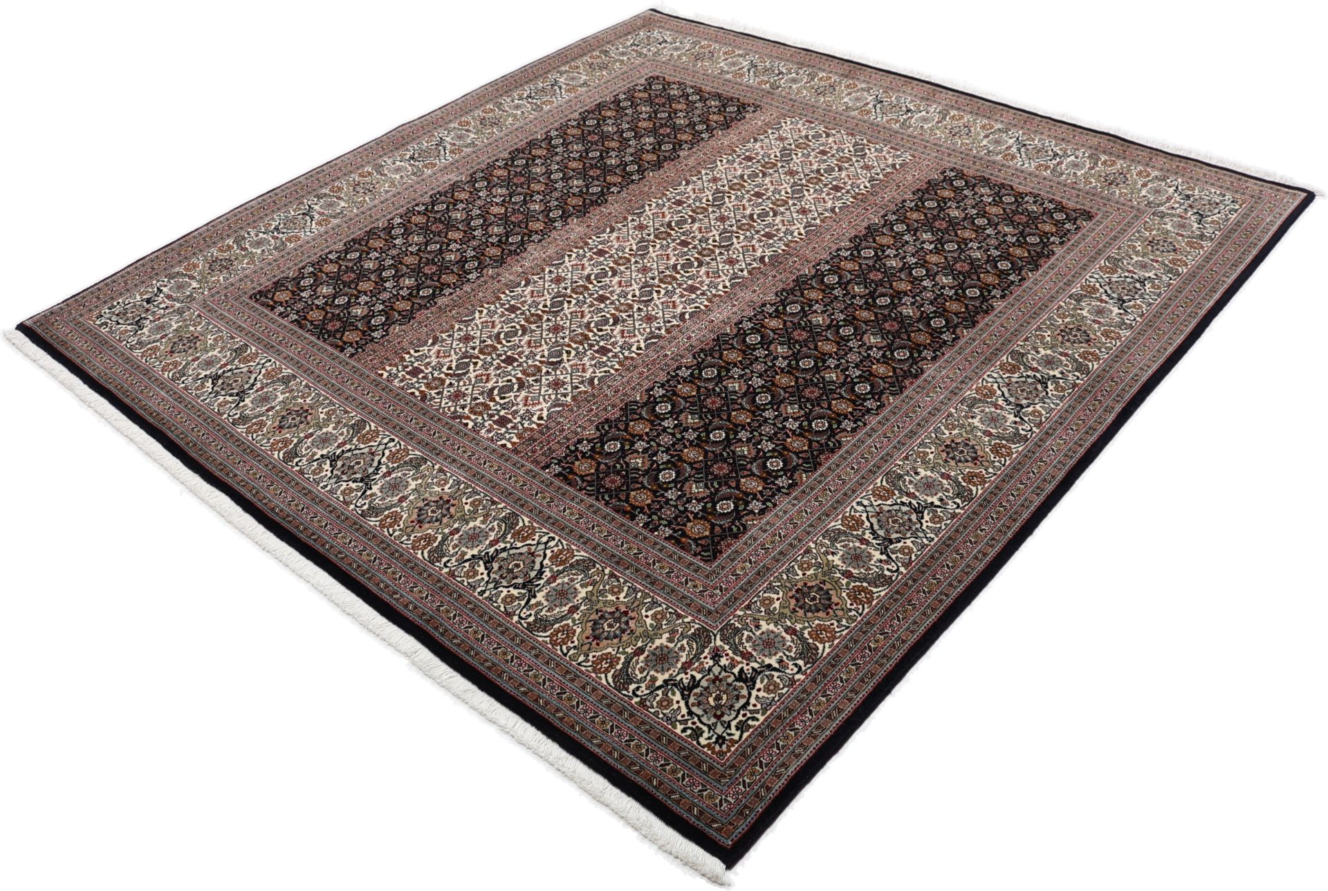 Täbriz Perserteppich 198 × 205 cm aus Wolle & Seide, handgeknüpft