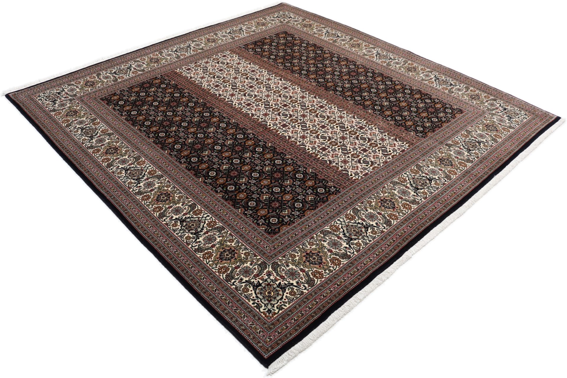 Täbriz Perserteppich 198 × 205 cm aus Wolle & Seide, handgeknüpft