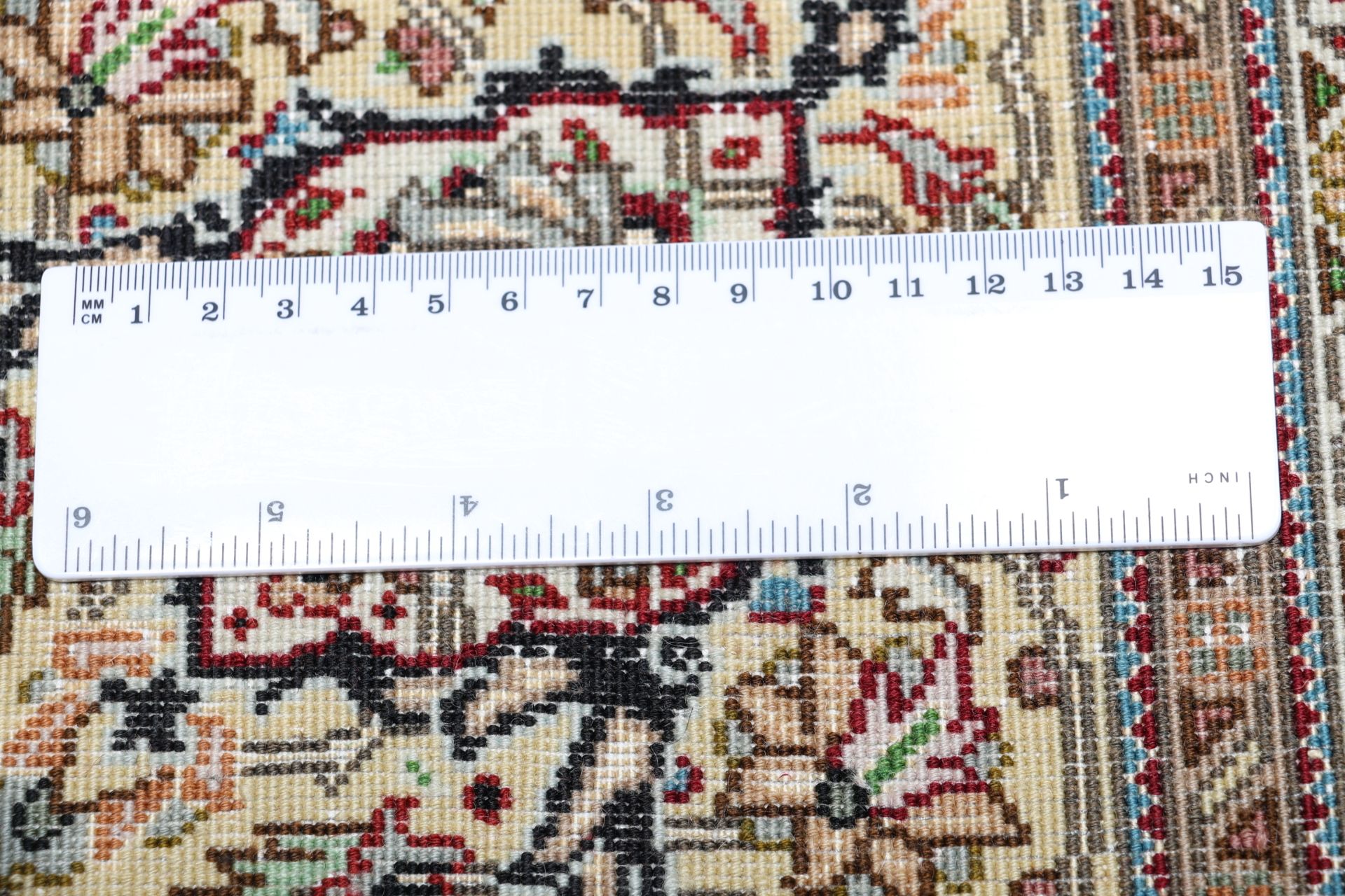 Täbriz Perserteppich 200 × 203 cm aus Wolle & Seide, handgeknüpft