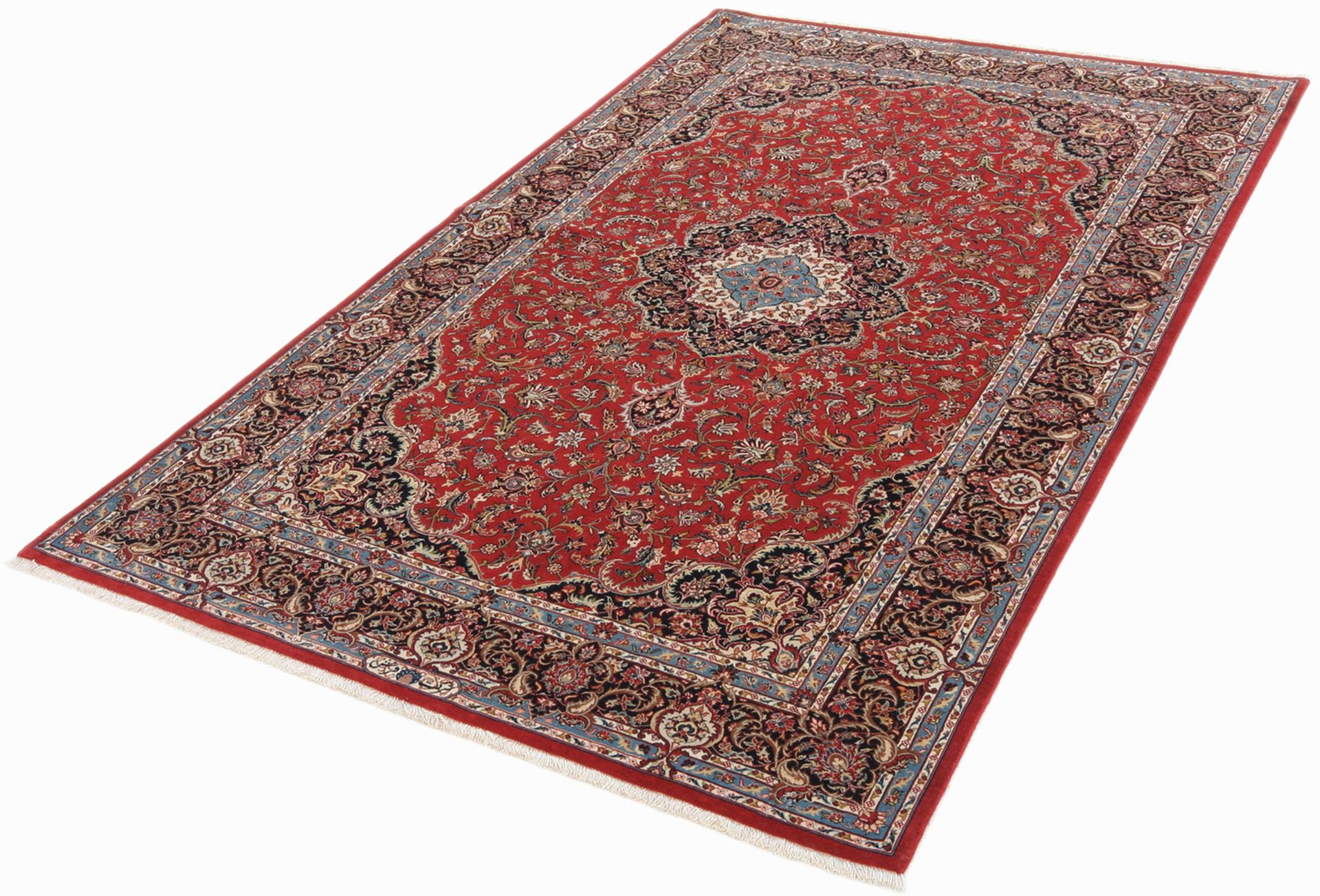 Isfahan Perserteppich 133 × 217 cm aus Wolle & Seide, handgeknüpft