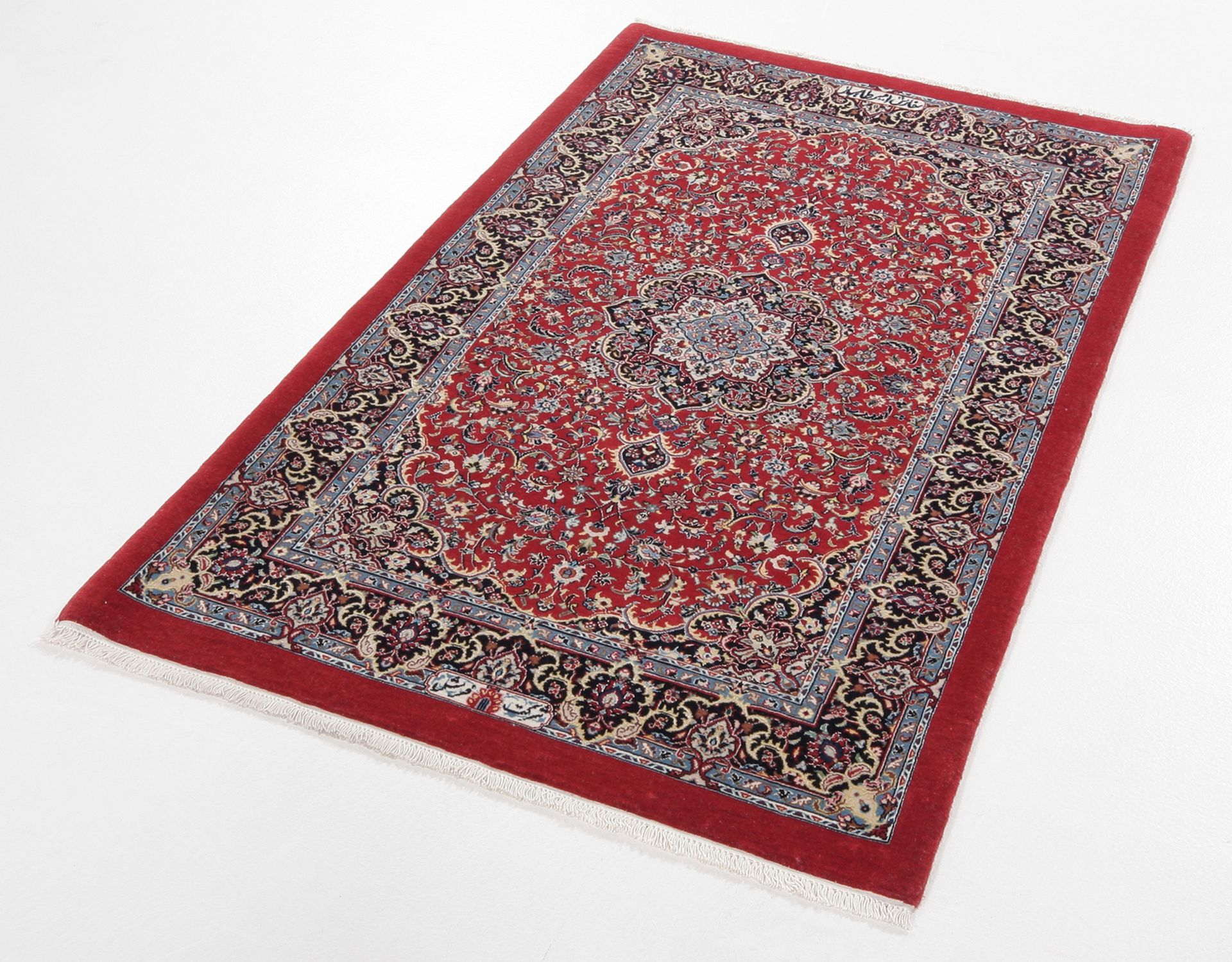 Isfahan Perserteppich 80 × 128 cm aus Wolle & Seide, handgeknüpft