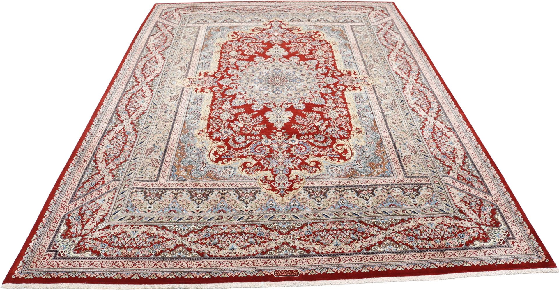 Isfahan Perserteppich aus Iran, 247 × 340 cm