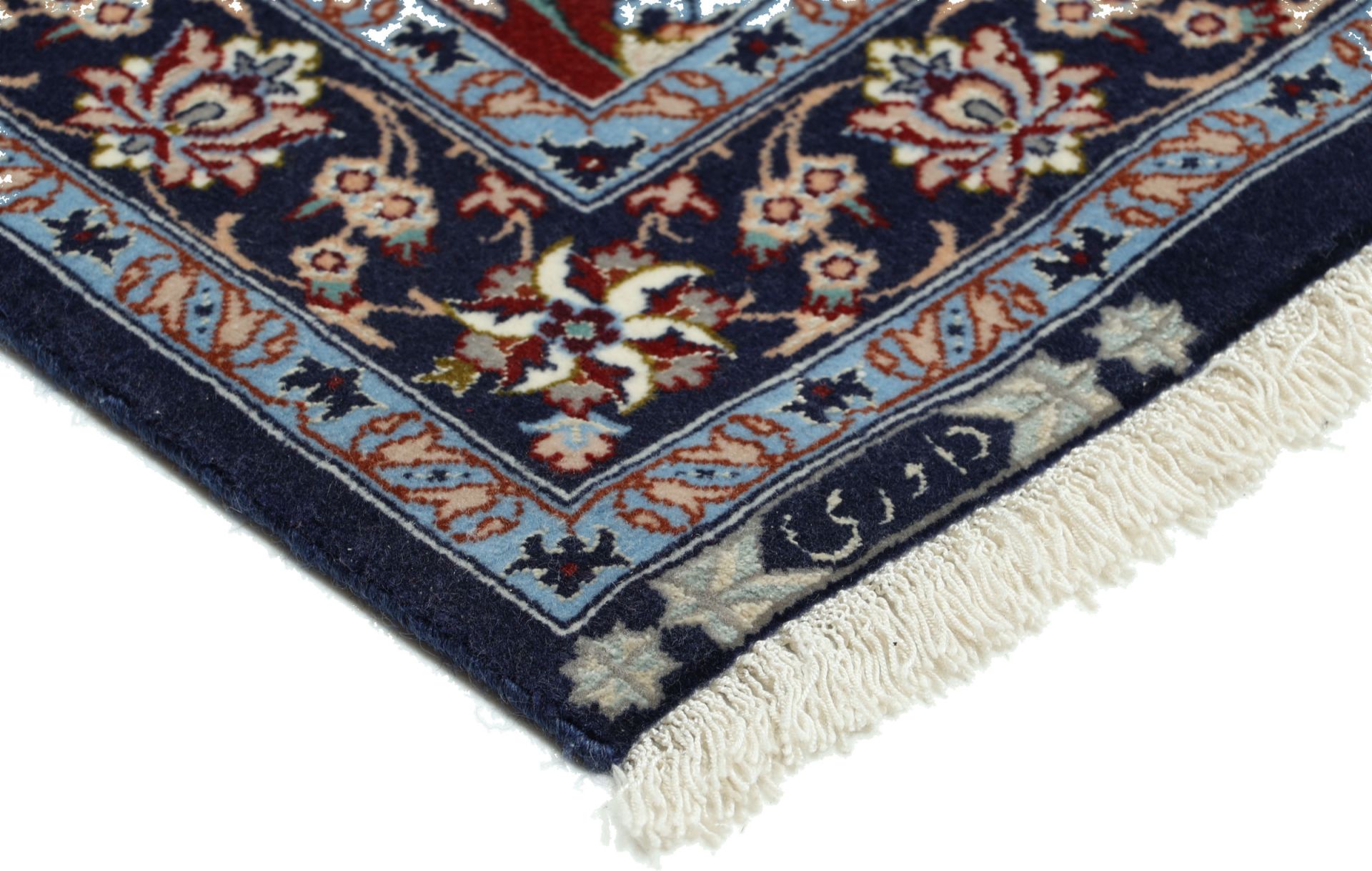 Handgeknüpfter Isfahan Perserteppich, 65 × 195 cm, Wolle & Seide