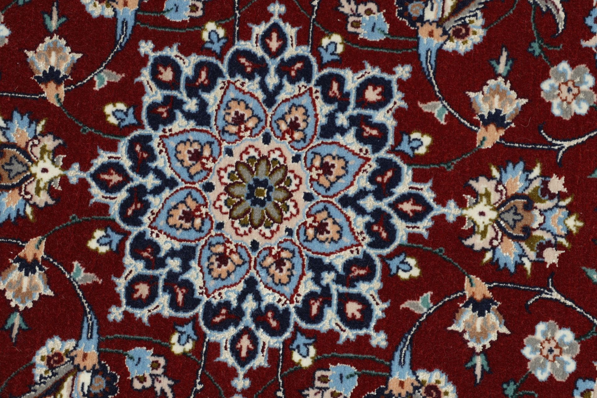 Handgeknüpfter Isfahan Perserteppich, 65 × 195 cm, Wolle & Seide