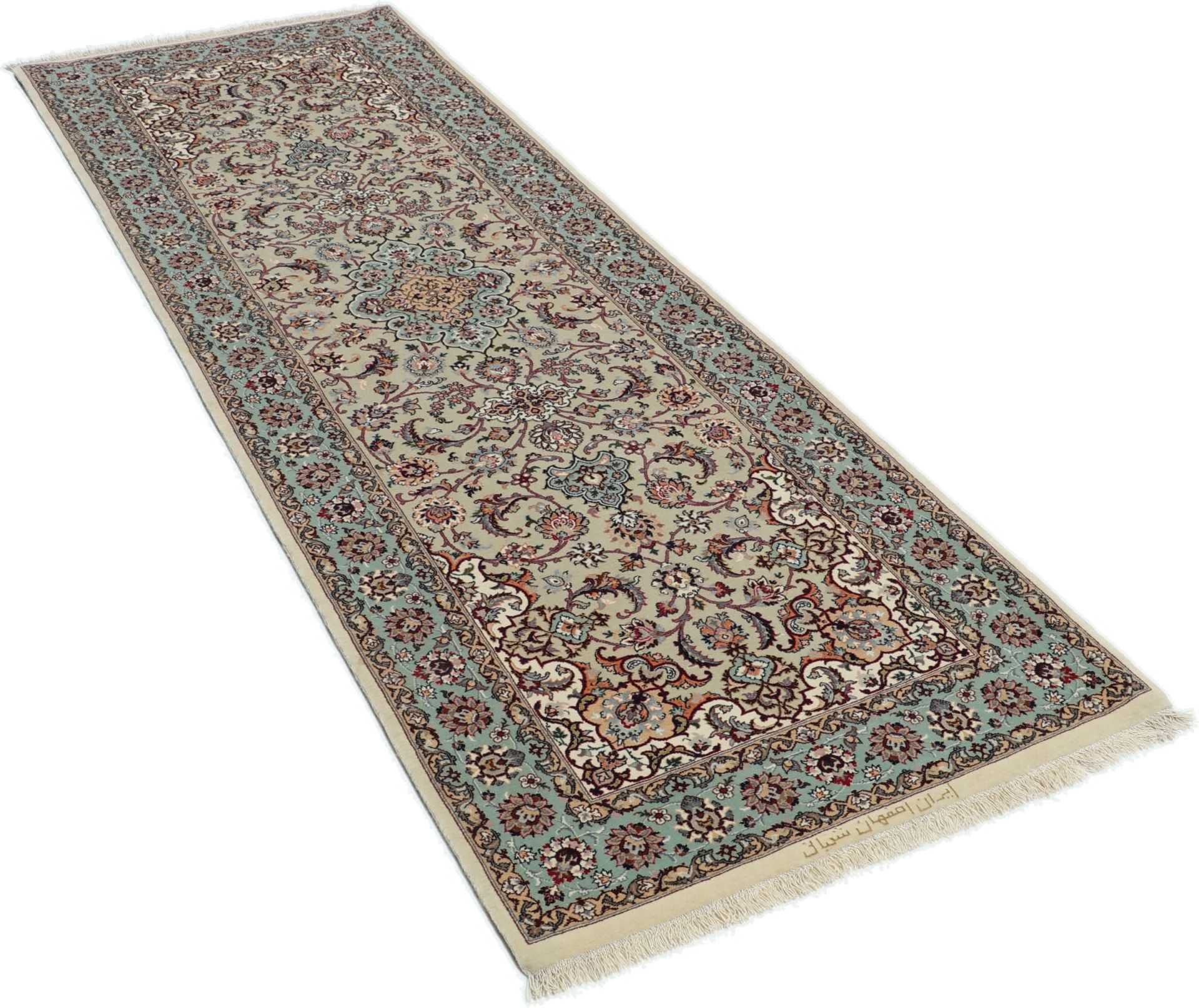 Isfahan Perserteppich aus Iran, 76 × 224 cm