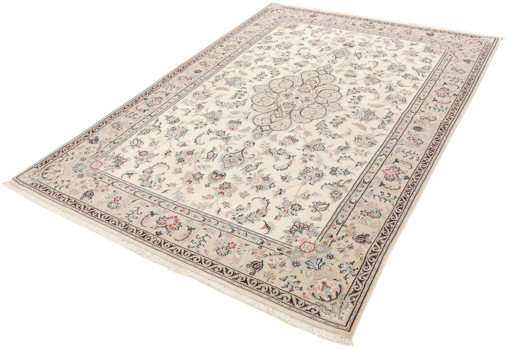 Isfahan Perserteppich 137 × 212 cm aus Wolle & Seide, handgeknüpft