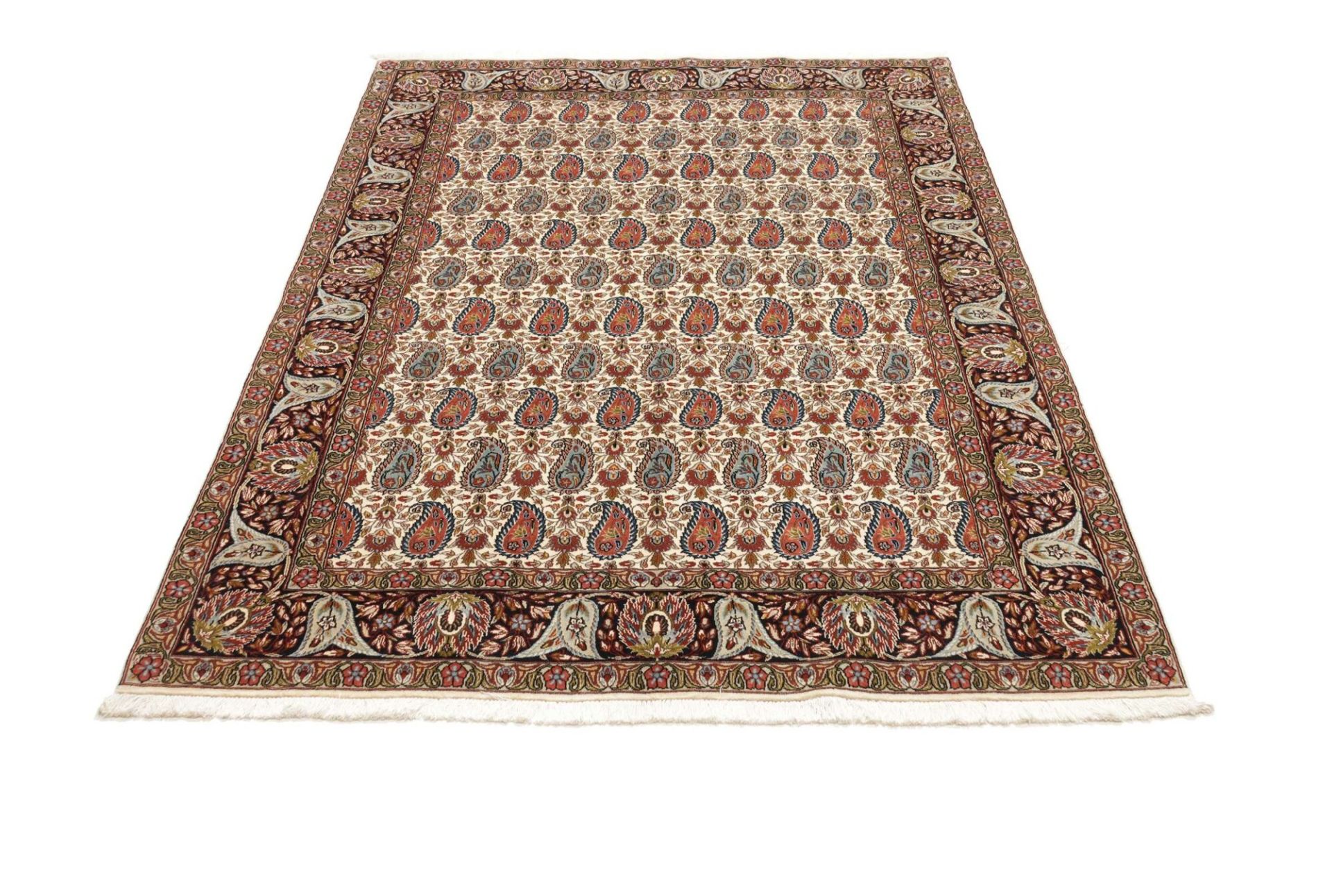Isfahan Perserteppich 151 × 217 cm aus Wolle & Seide, handgeknüpft