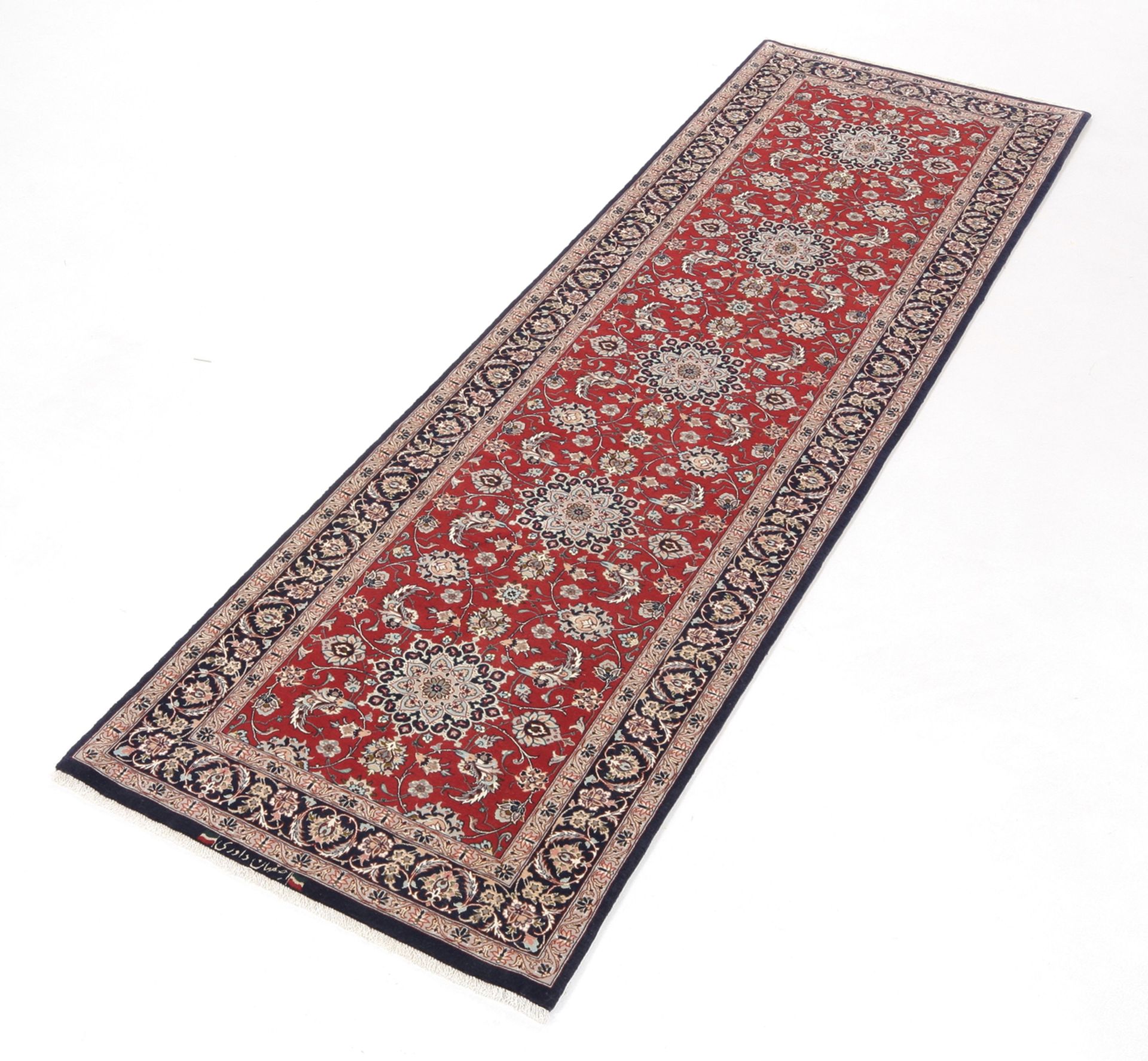 Isfahan Perserteppich 77 × 258 cm aus Wolle & Seide, handgeknüpft
