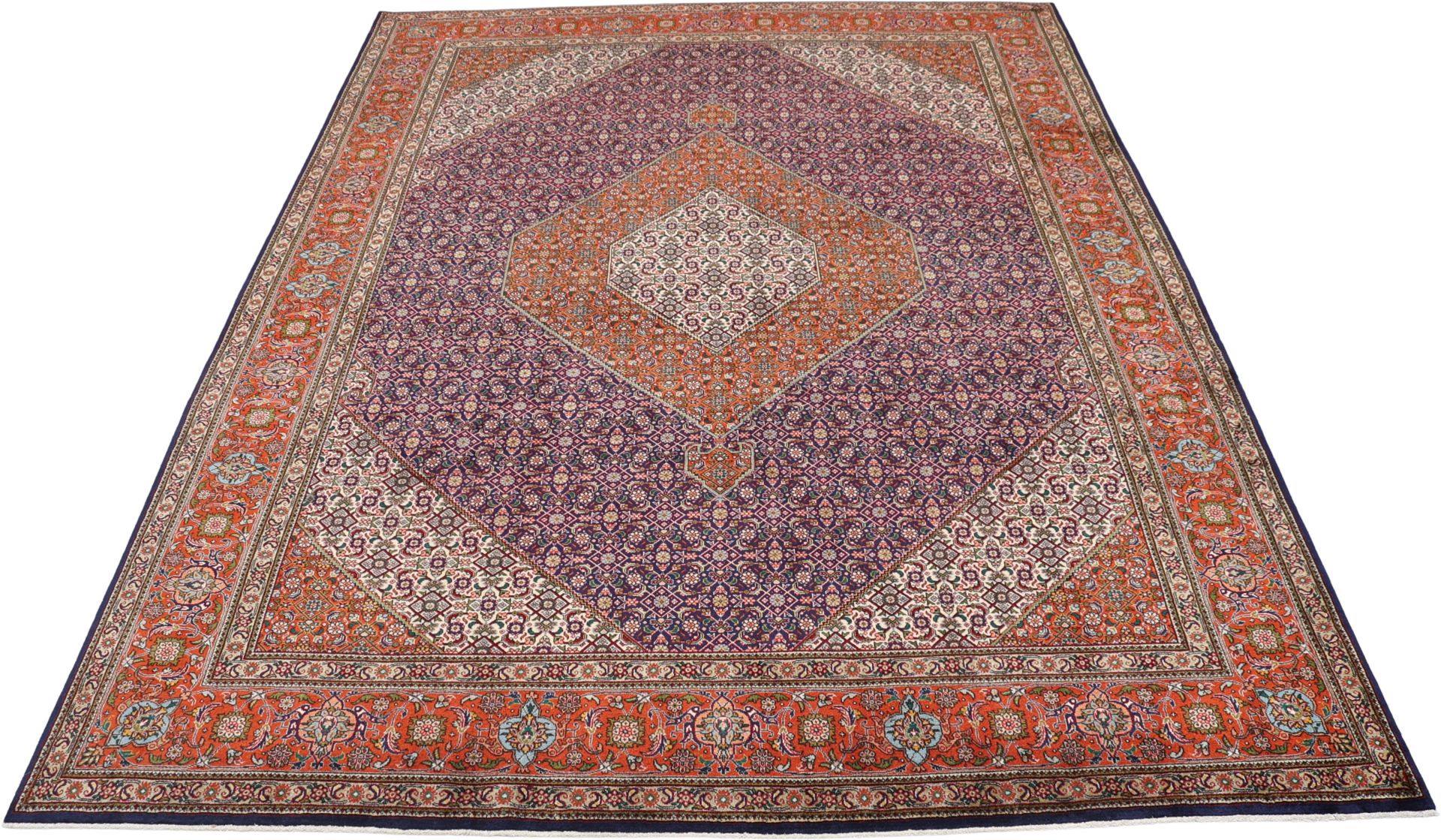 Handgeknüpfter Täbriz Perserteppich, 252 × 340 cm, Wolle & Seide