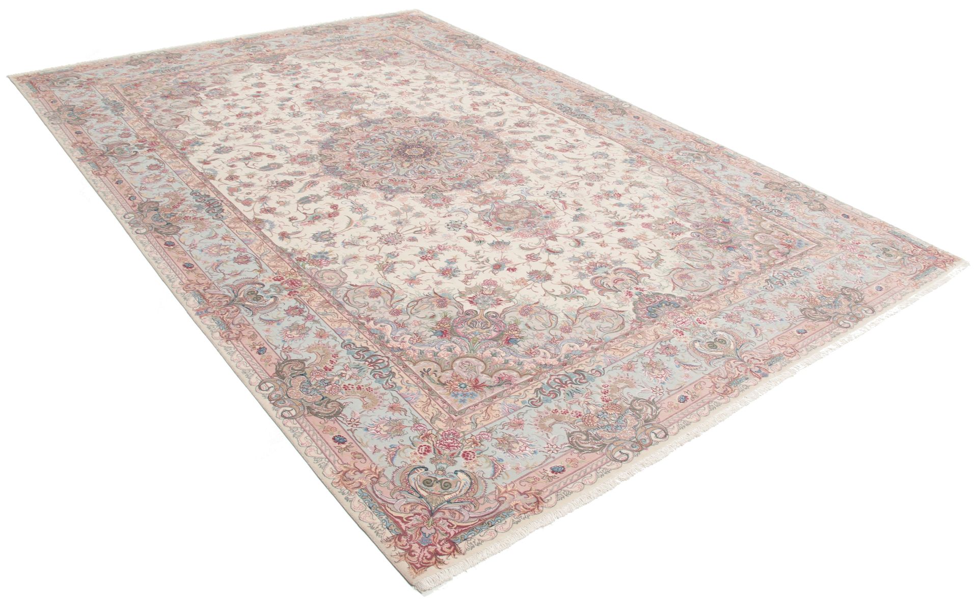 persischer-teppich-tabriz-200-x-300-cm-schurwolle-seide-handgeknupft-1 Täbriz Perserteppich 200 × 300 cm aus Wolle & Seide, handgeknüpft