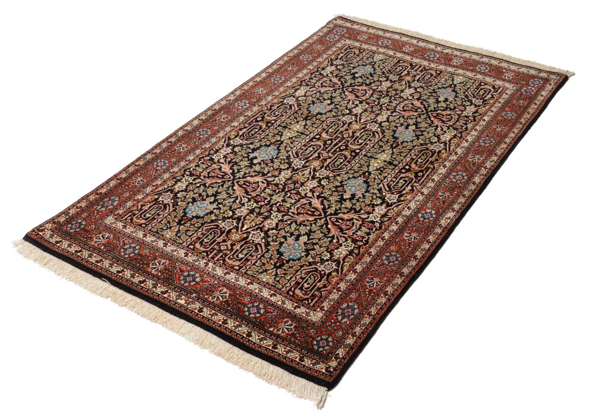 Isfahan Perserteppich 102 × 165 cm aus Wolle & Seide, handgeknüpft