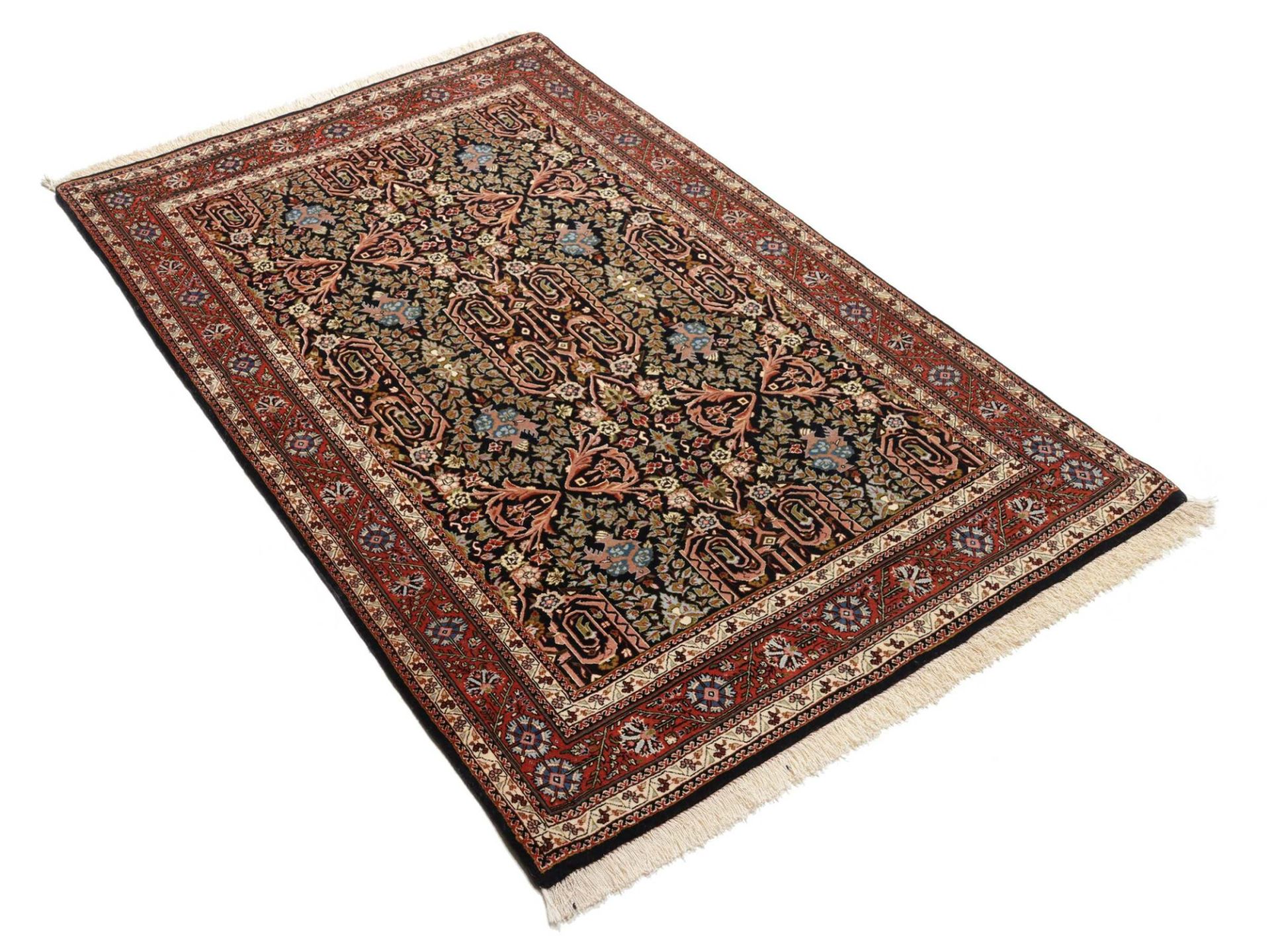 Isfahan Perserteppich 102 × 165 cm aus Wolle & Seide, handgeknüpft