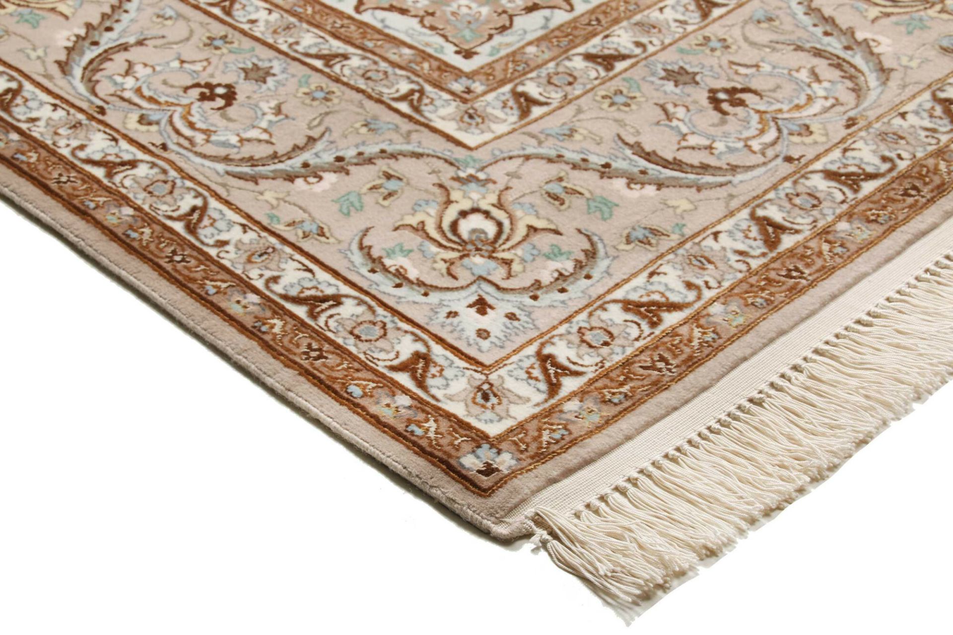 Handgeknüpfter Isfahan Perserteppich, 156 × 239 cm, Wolle & Seide
