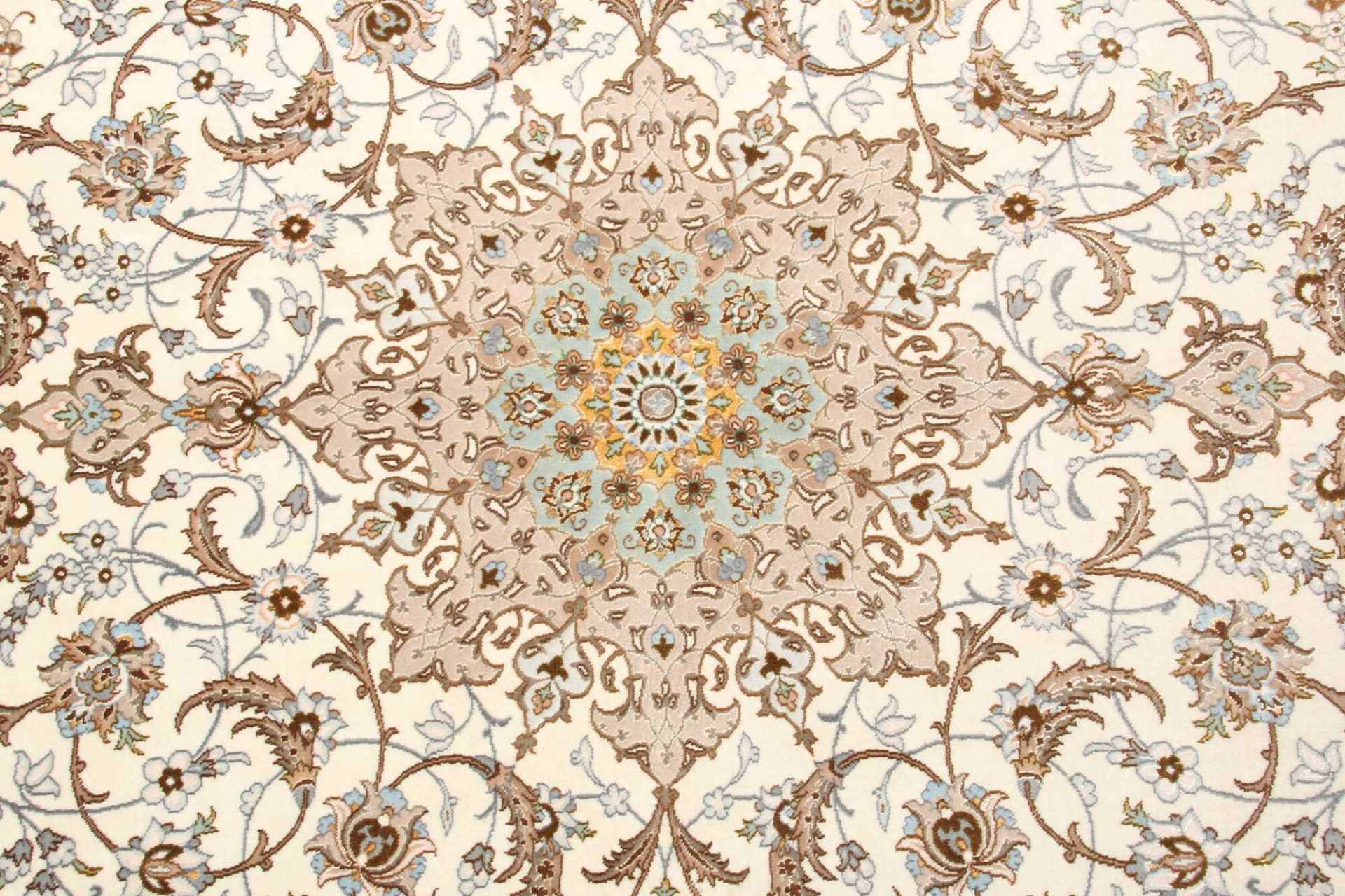 Handgeknüpfter Isfahan Perserteppich, 156 × 239 cm, Wolle & Seide