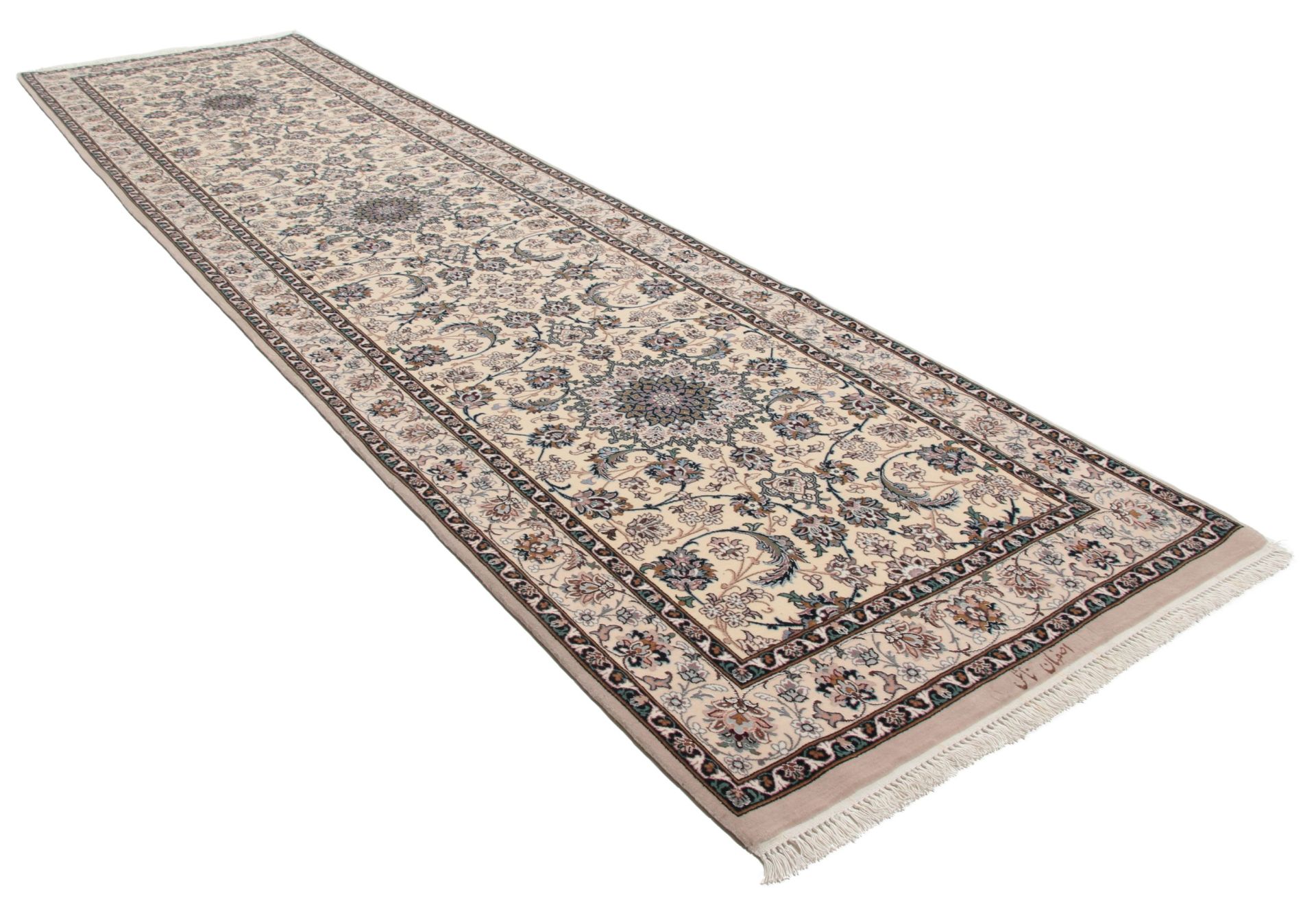 Handgeknüpfter Isfahan Perserteppich 83 × 312 cm