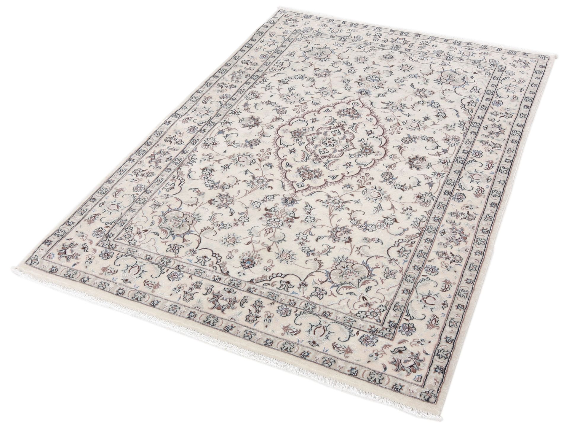 Nain Perserteppich 107 × 157 cm aus Wolle & Seide, handgeknüpft