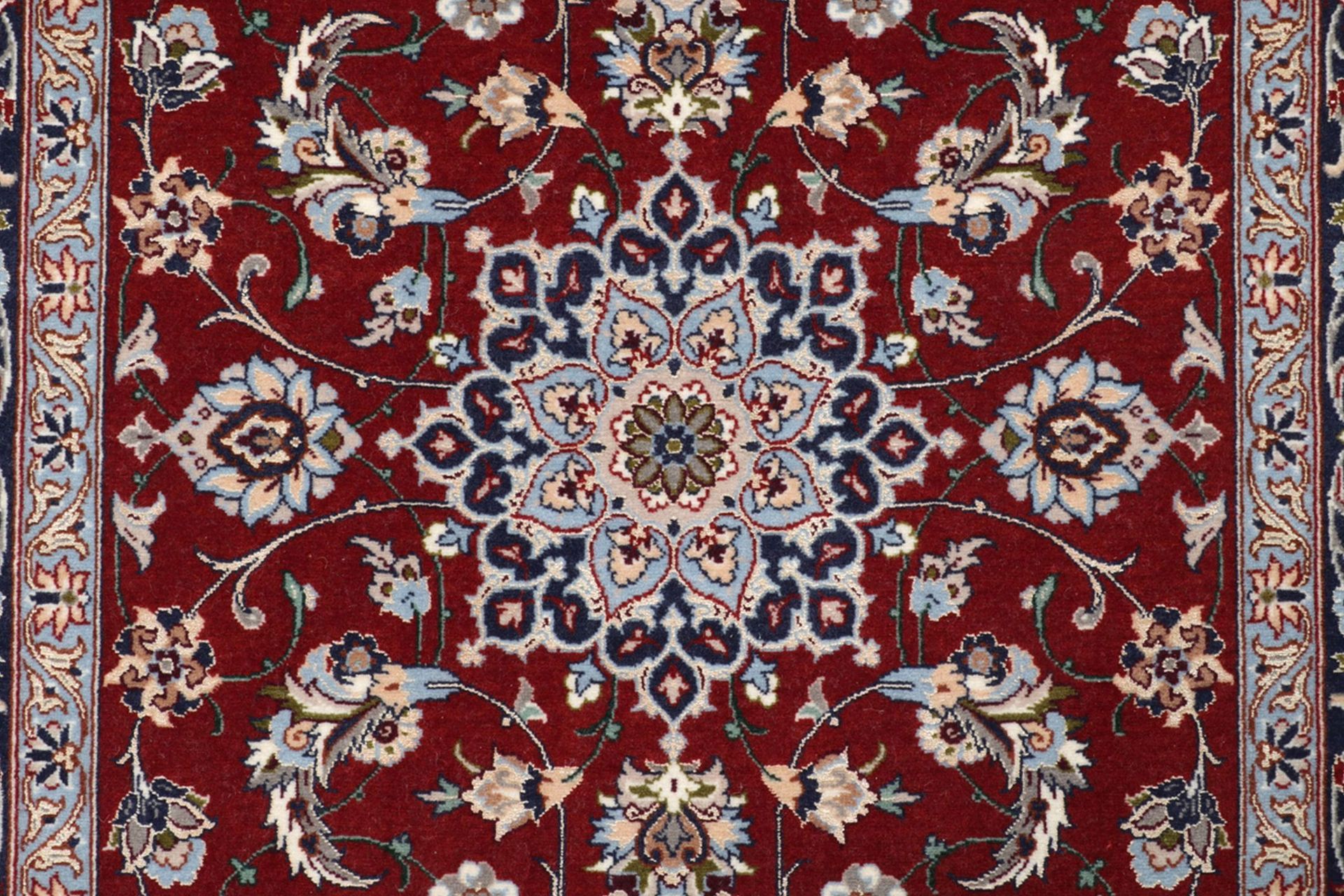 Handgeknüpfter Isfahan Perserteppich, 77 × 265 cm, Wolle & Seide