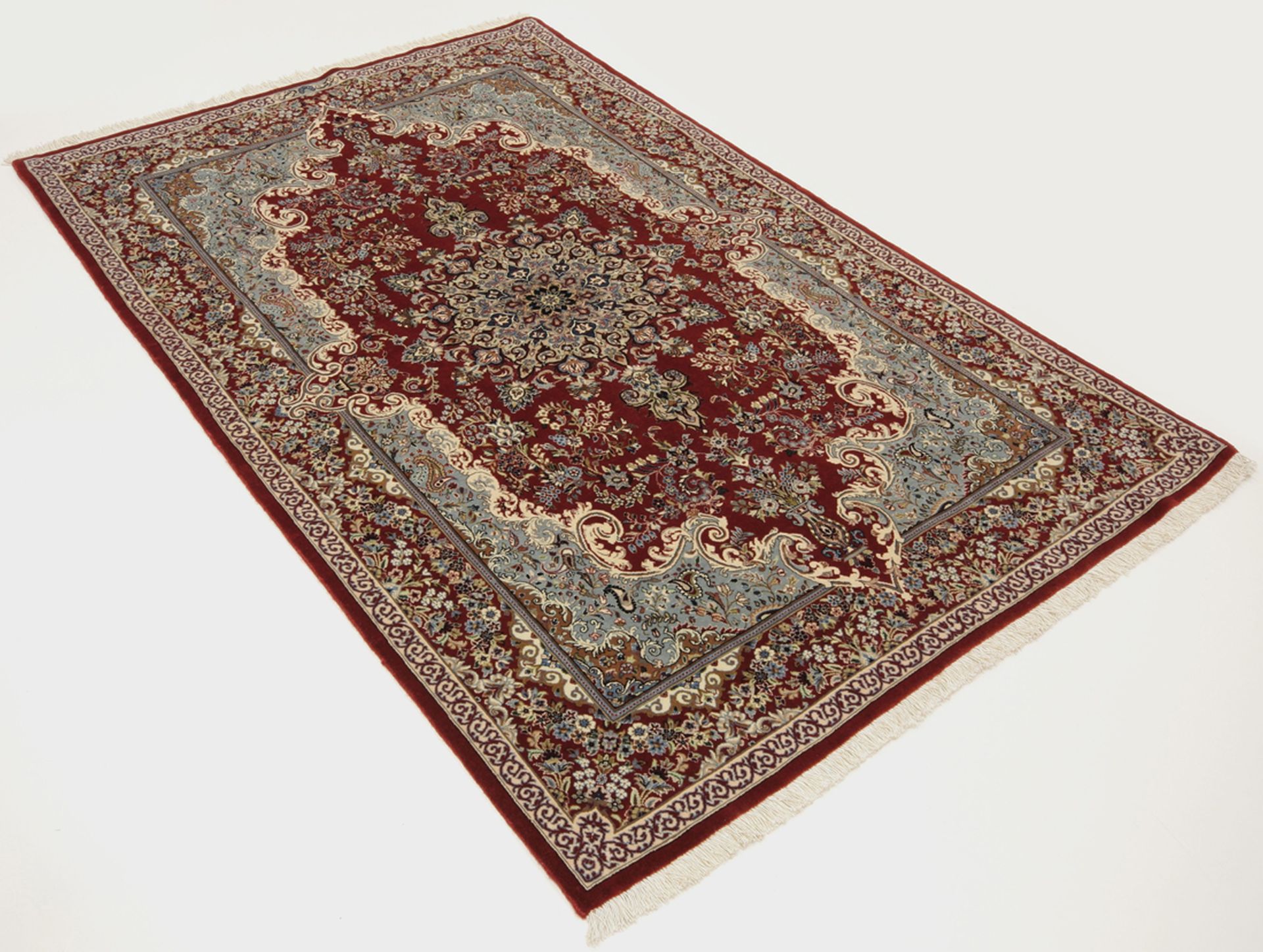 perserteppich-isfahan-108-x-170-cm-schurwolle-seide-handgeknupft-5 Handgeknüpfter Isfahan Perserteppich 108 × 170 cm
