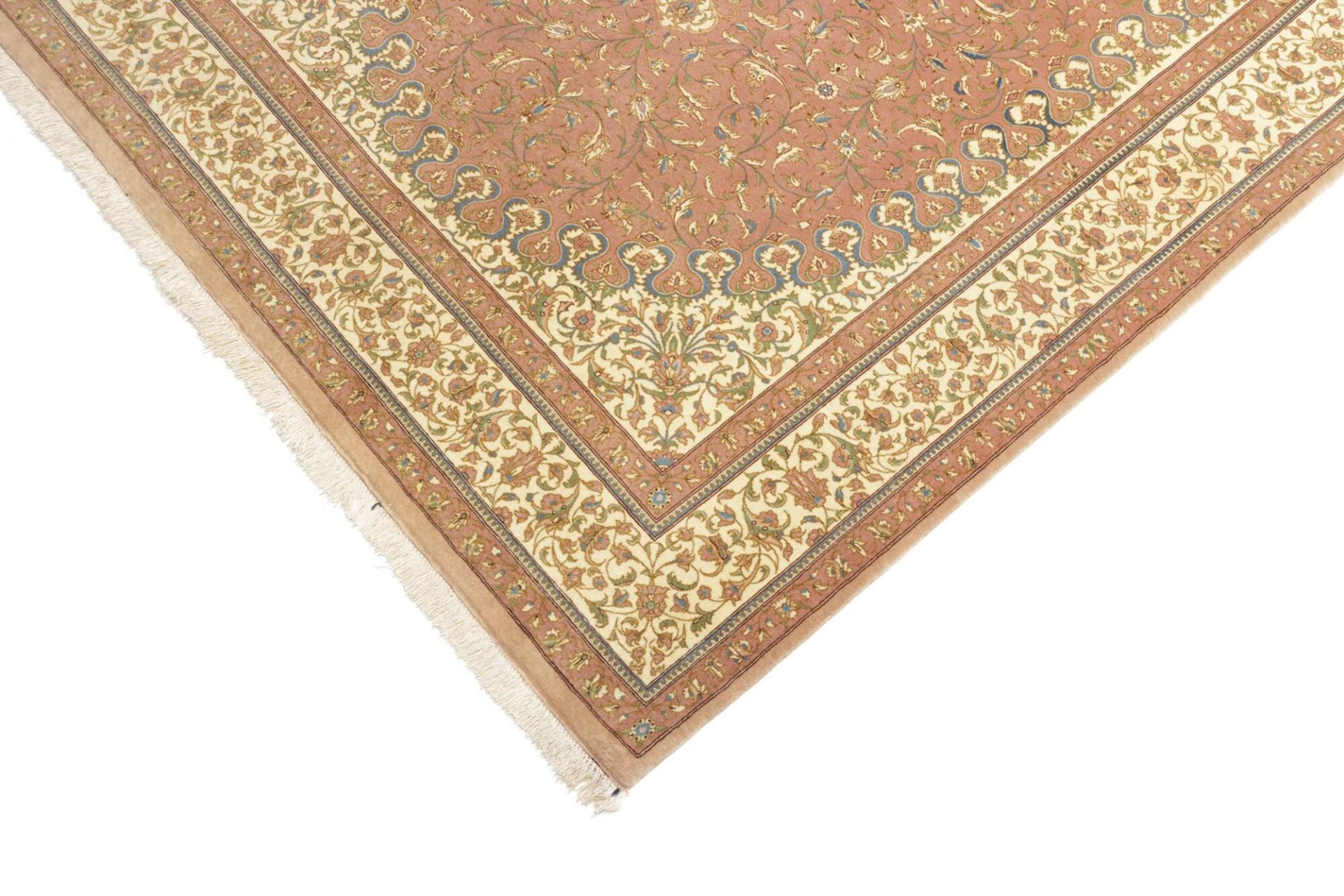Handgeknüpfter Isfahan Perserteppich, 137 × 200 cm, Wolle & Seide