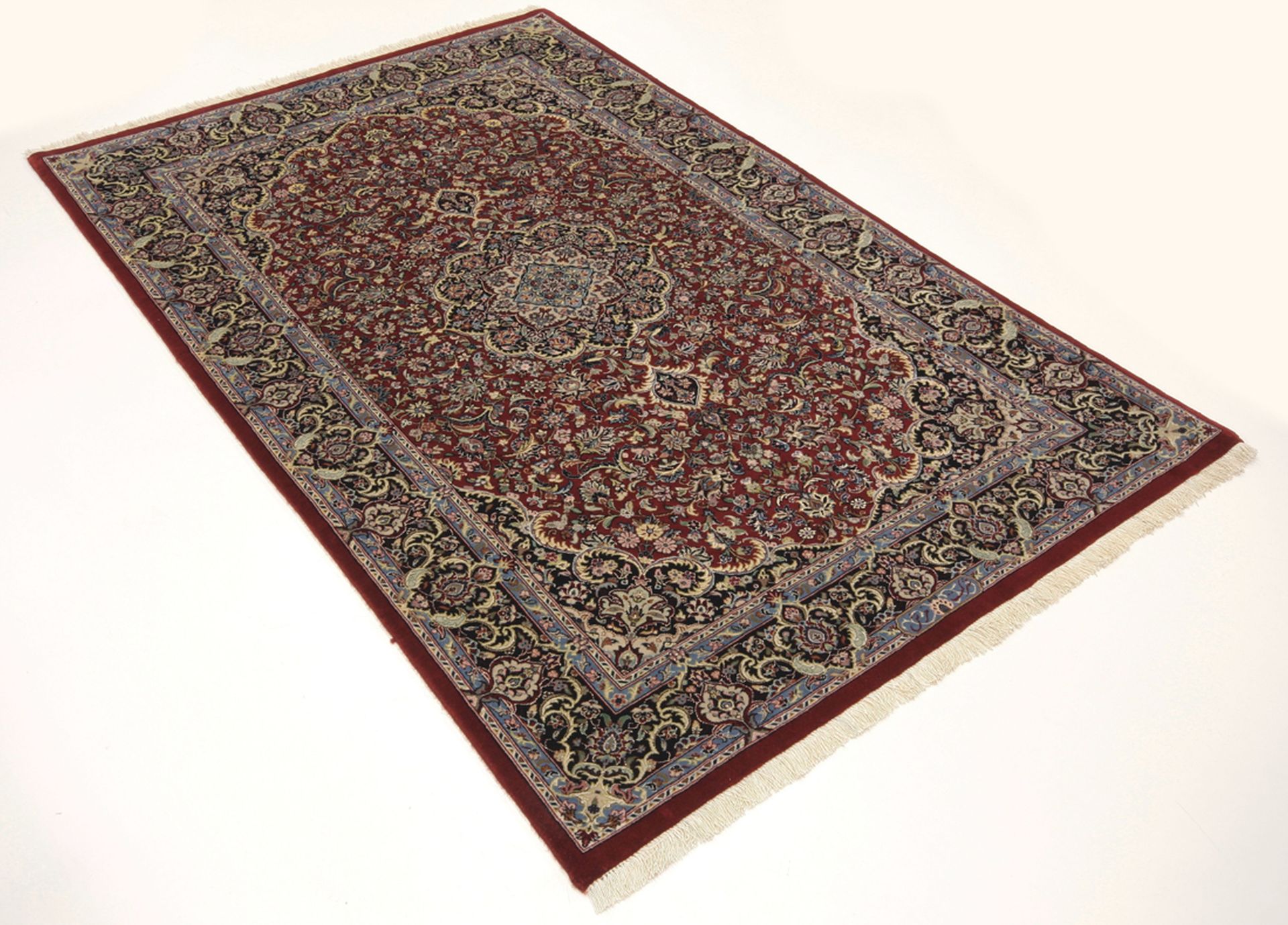 Isfahan Perserteppich 104 × 160 cm aus Wolle & Seide, handgeknüpft