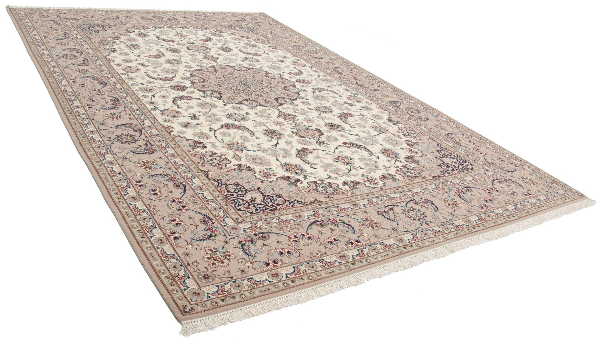 Handgeknüpfter Isfahan Perserteppich, 205 × 308 cm, Wolle & Seide