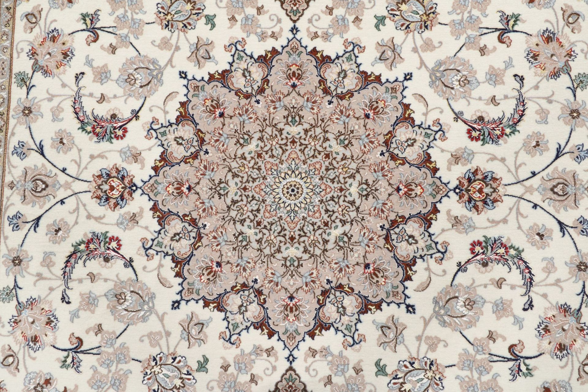 Handgeknüpfter Isfahan Perserteppich, 205 × 308 cm, Wolle & Seide