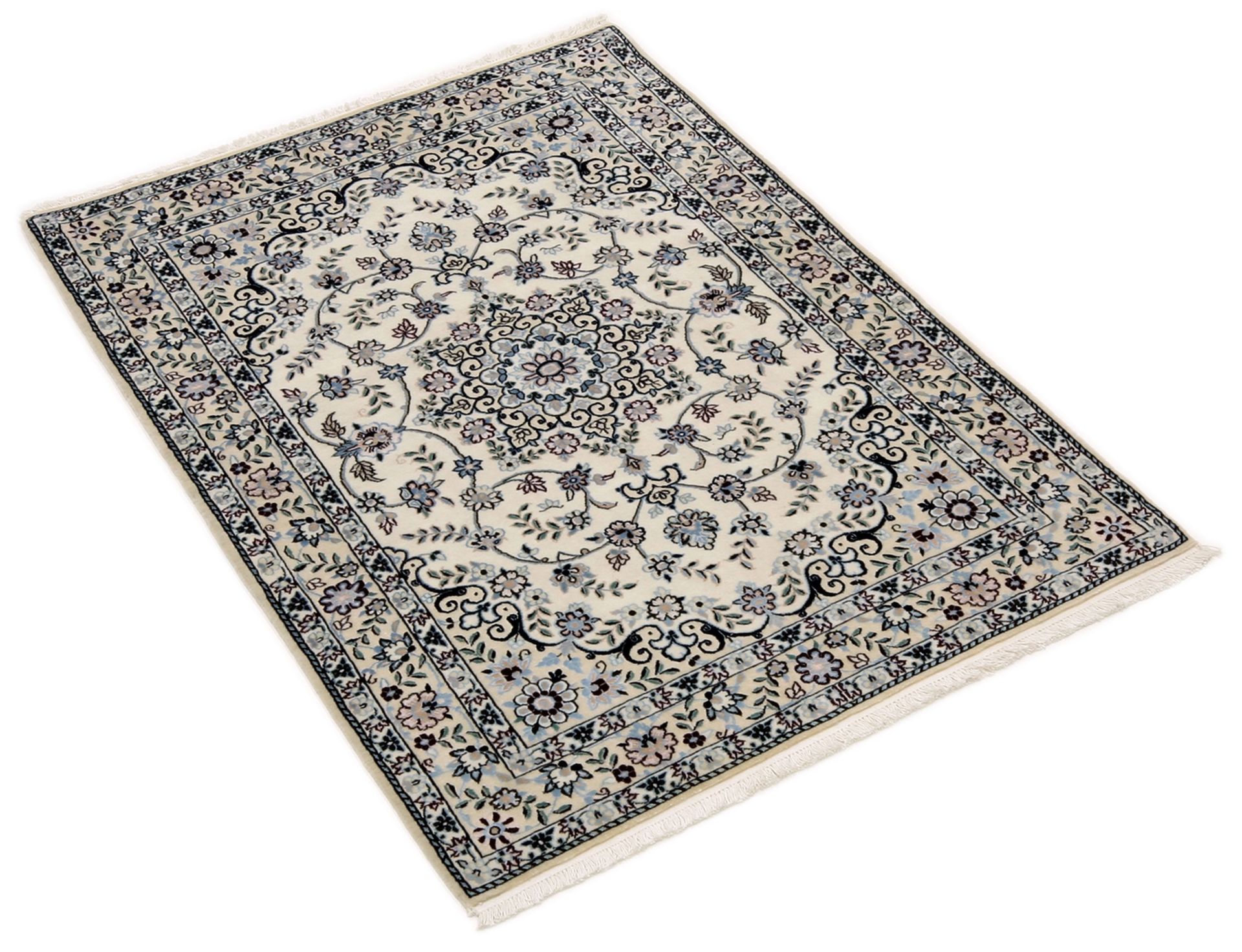 Nain Perserteppich 85 × 123 cm aus Wolle & Seide, handgeknüpft