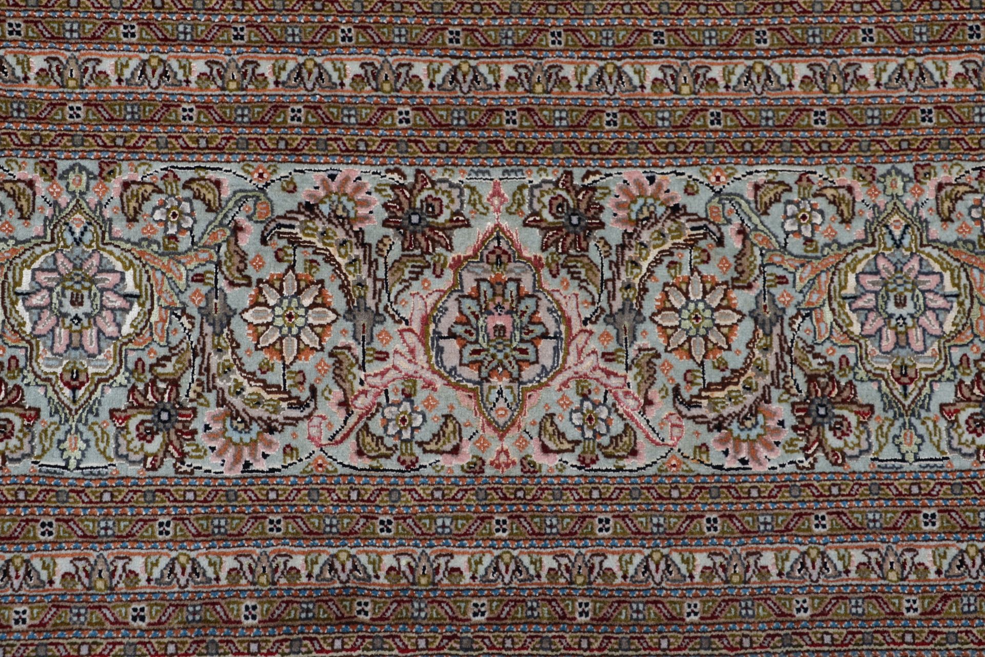 Handgeknüpfter Täbriz Perserteppich, 255 × 360 cm, Wolle & Seide