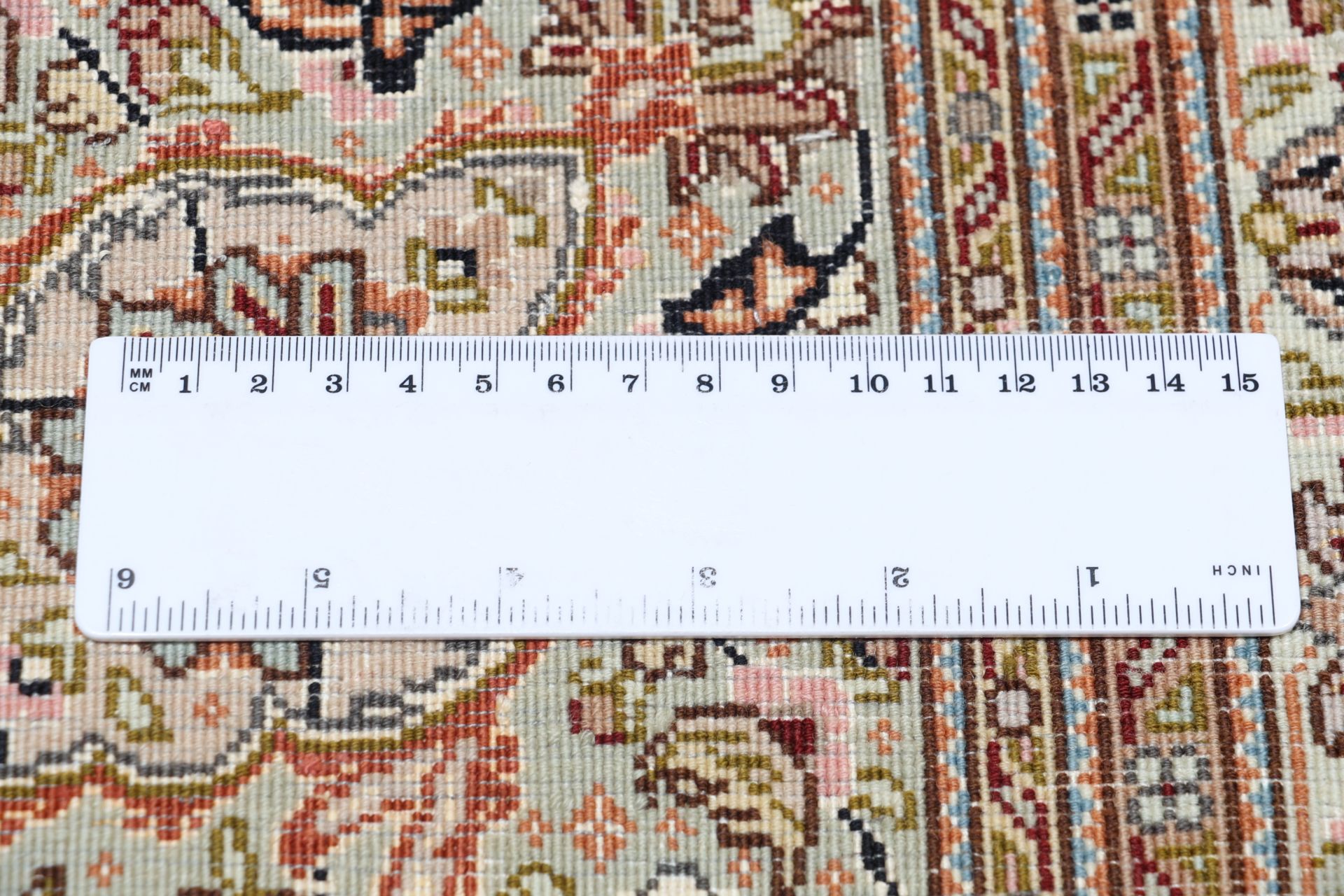 Handgeknüpfter Täbriz Perserteppich, 255 × 360 cm, Wolle & Seide
