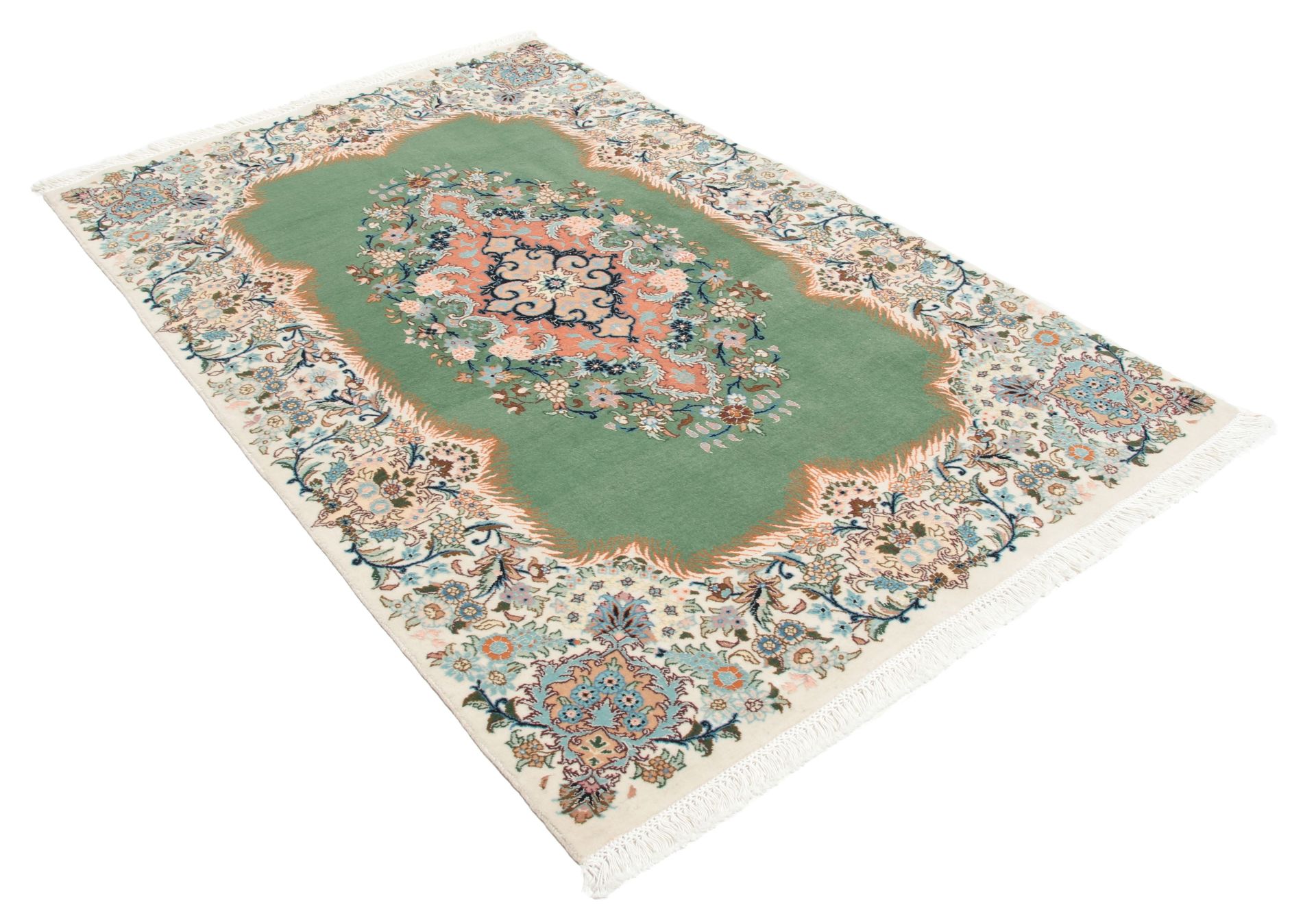 Täbriz Perserteppich 97 × 150 cm aus Wolle & Seide, handgeknüpft