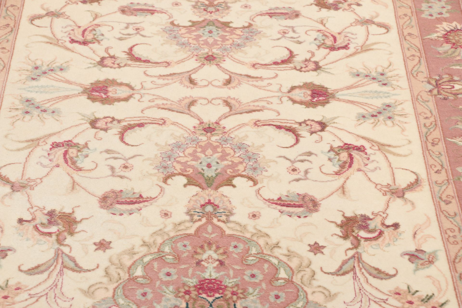 Täbriz Perserteppich 87 × 309 cm aus Wolle & Seide, handgeknüpft