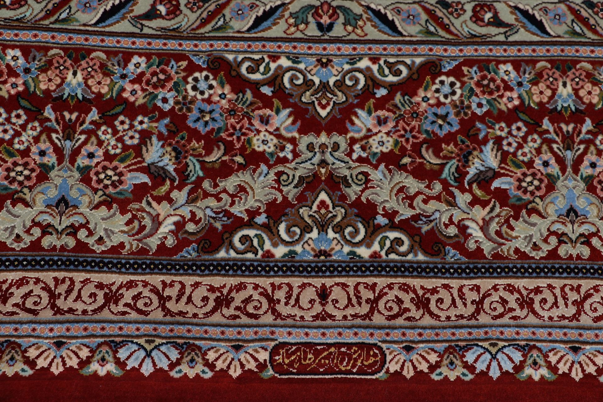 Handgeknüpfter Isfahan Perserteppich, 244 × 346 cm, Wolle & Seide